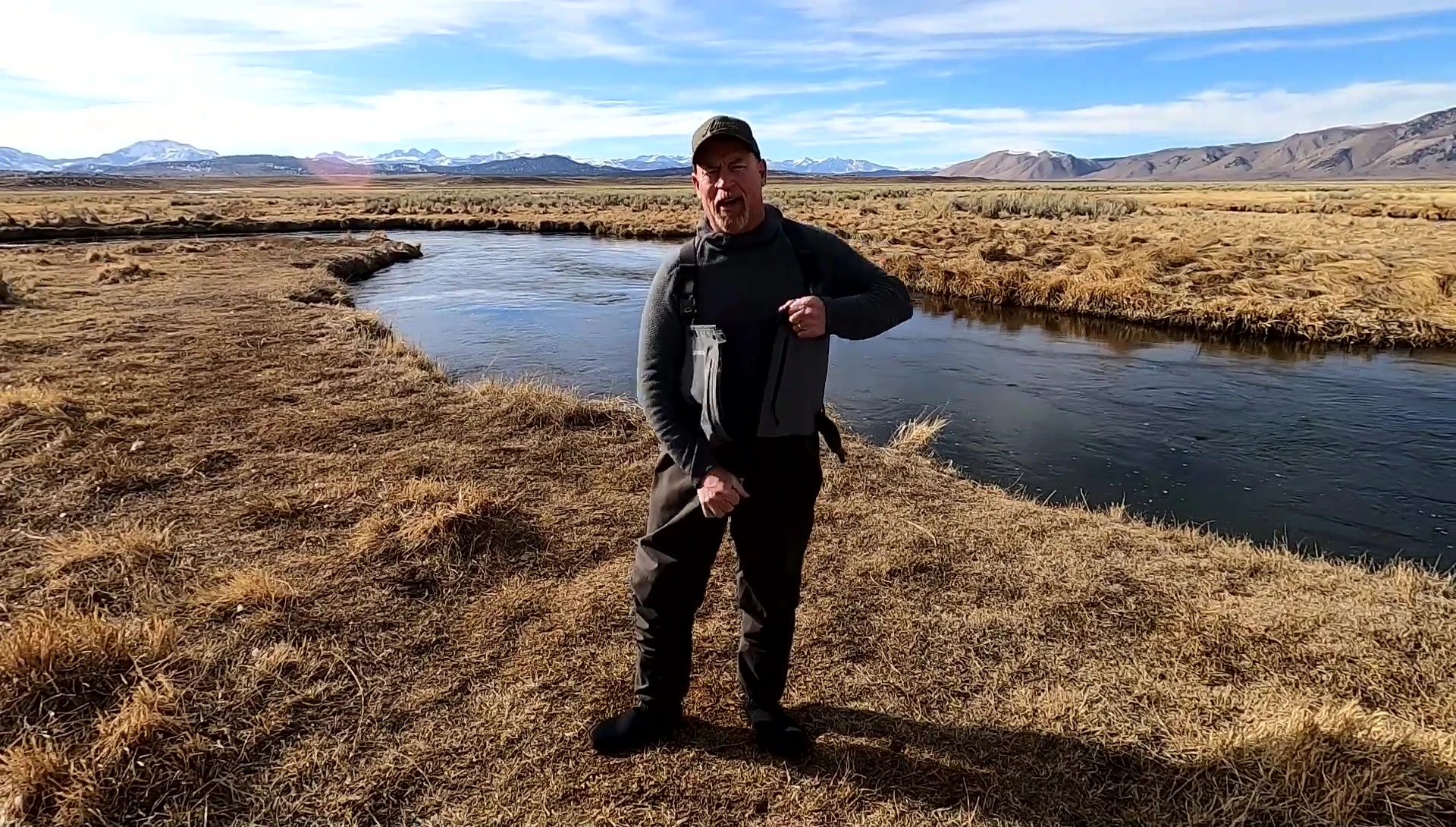 Person easily stepping into and out of the waders.