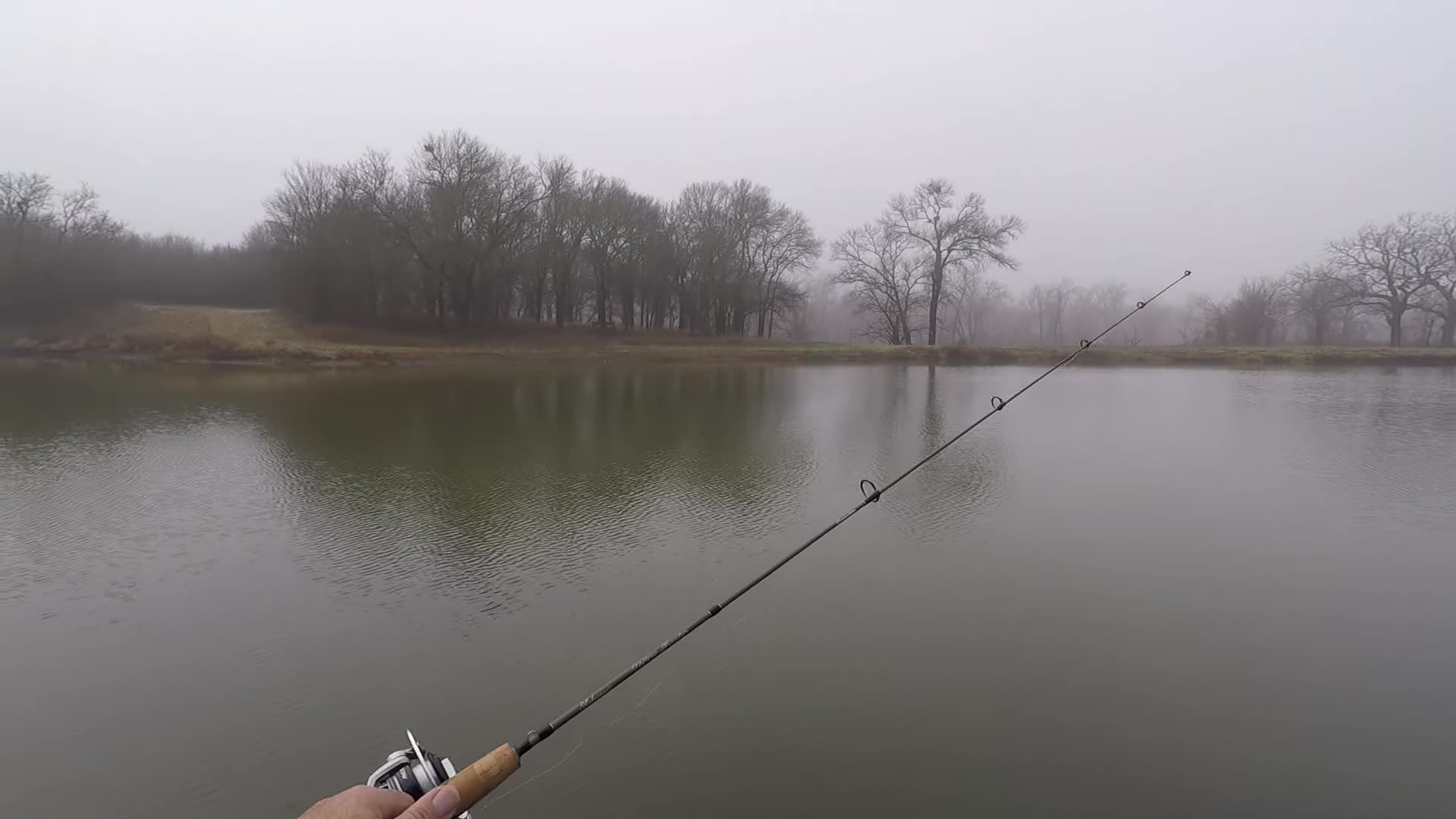 Close-up of the Berkley Drip Minnow rigged on a fishing rod.