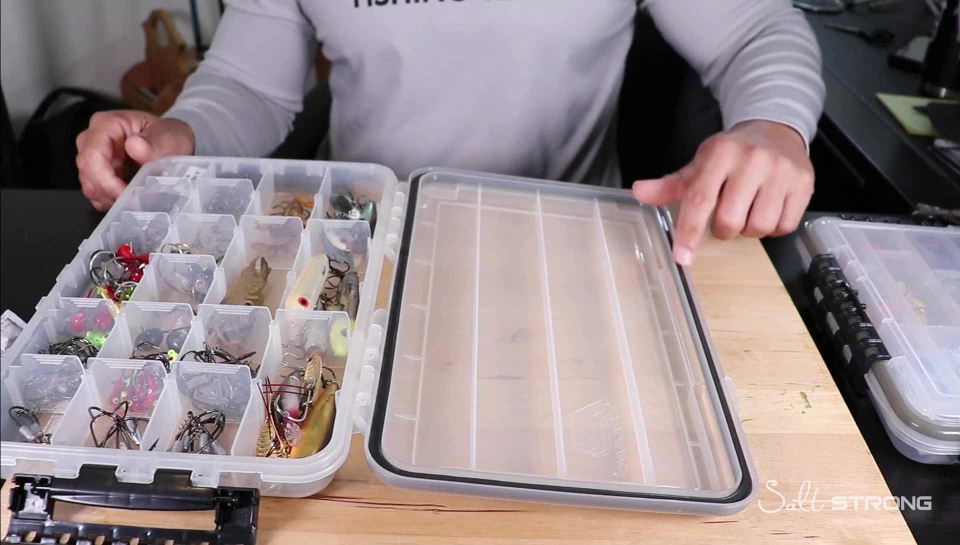 Close-up of the gasket seal on the Plano StowAway box lid