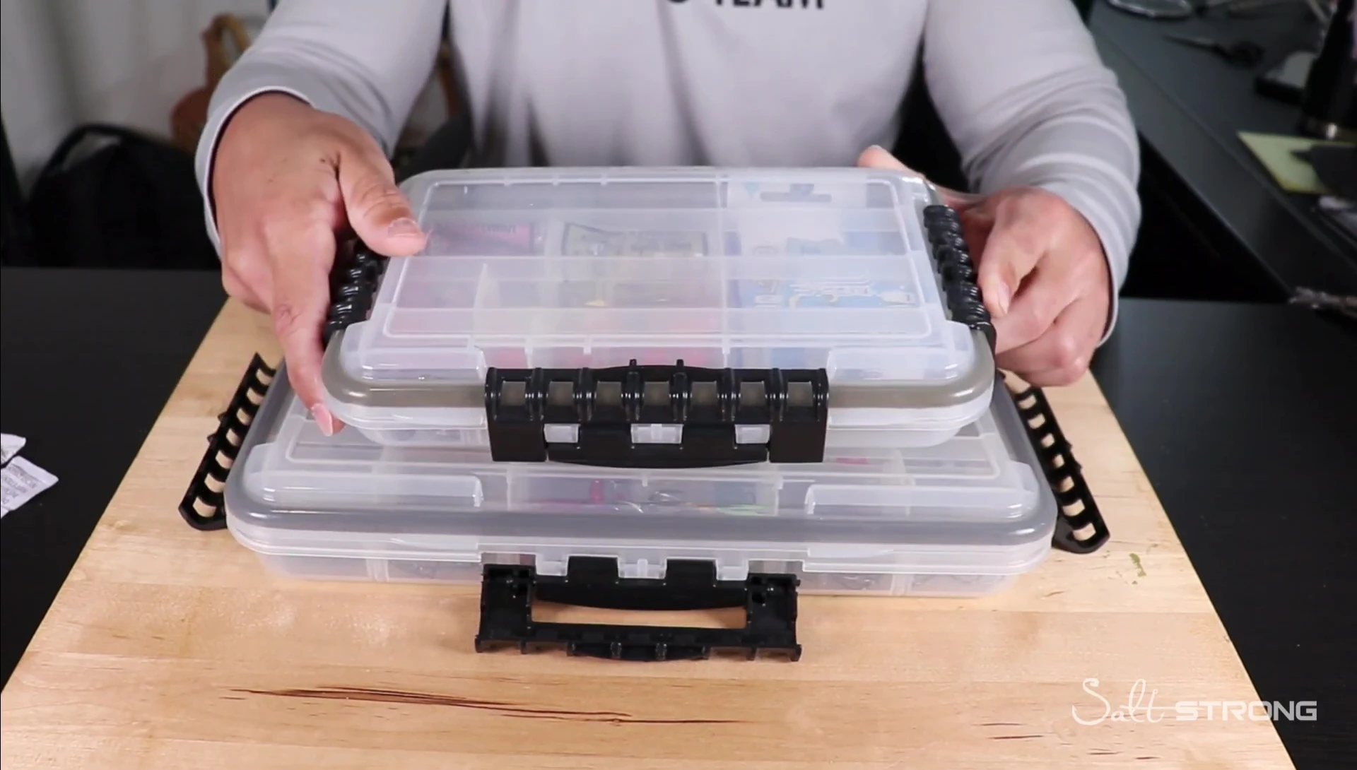 Comparison shot showing the smaller Plano 3600 StowAway box