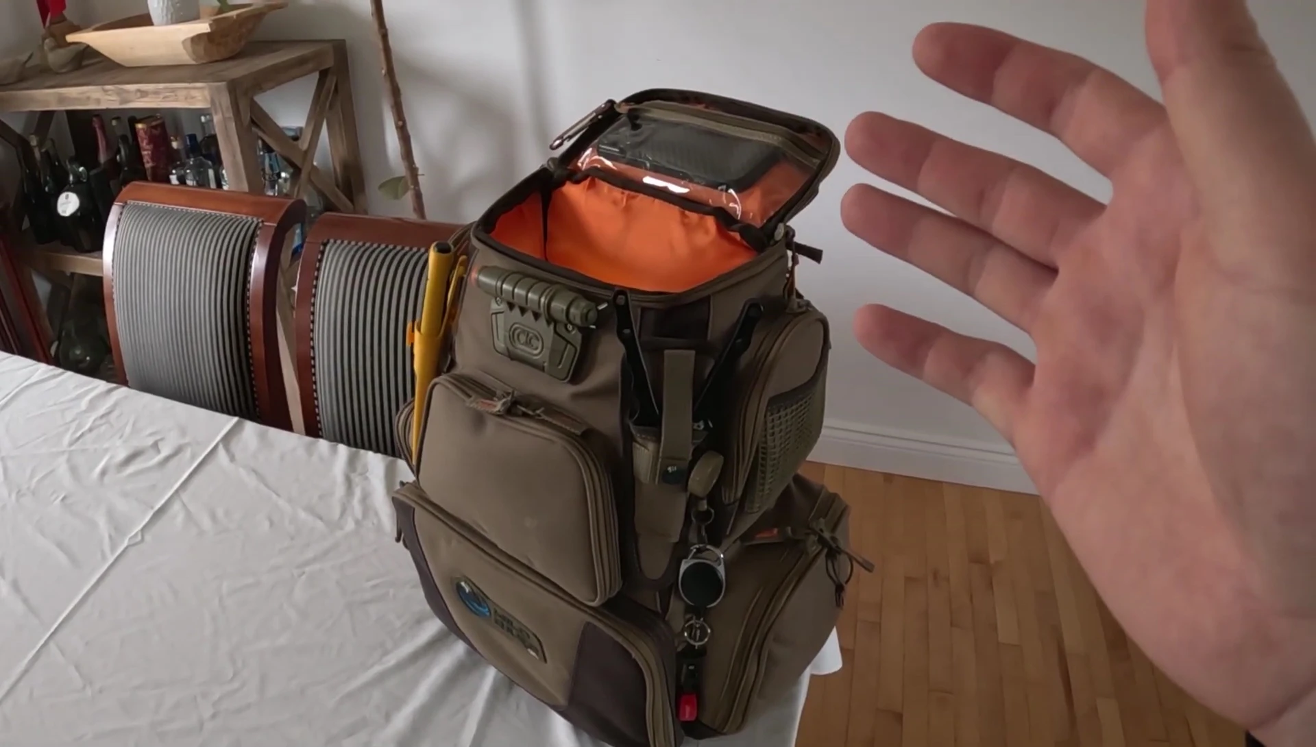 Overall shot of the backpack's storage