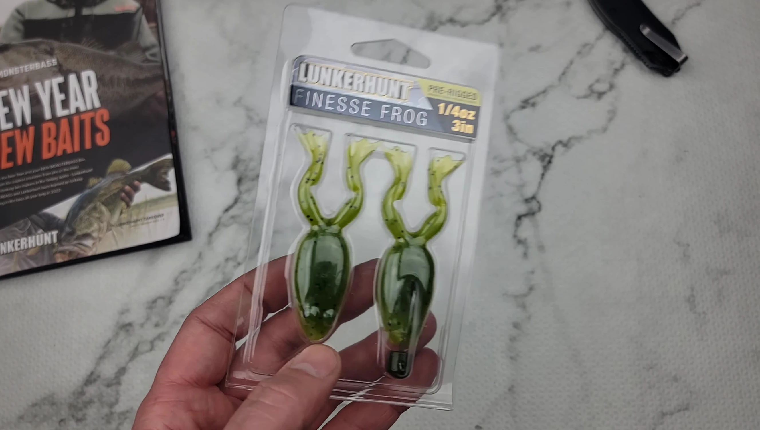 The Lunkerhunt frog bait shown in detail.