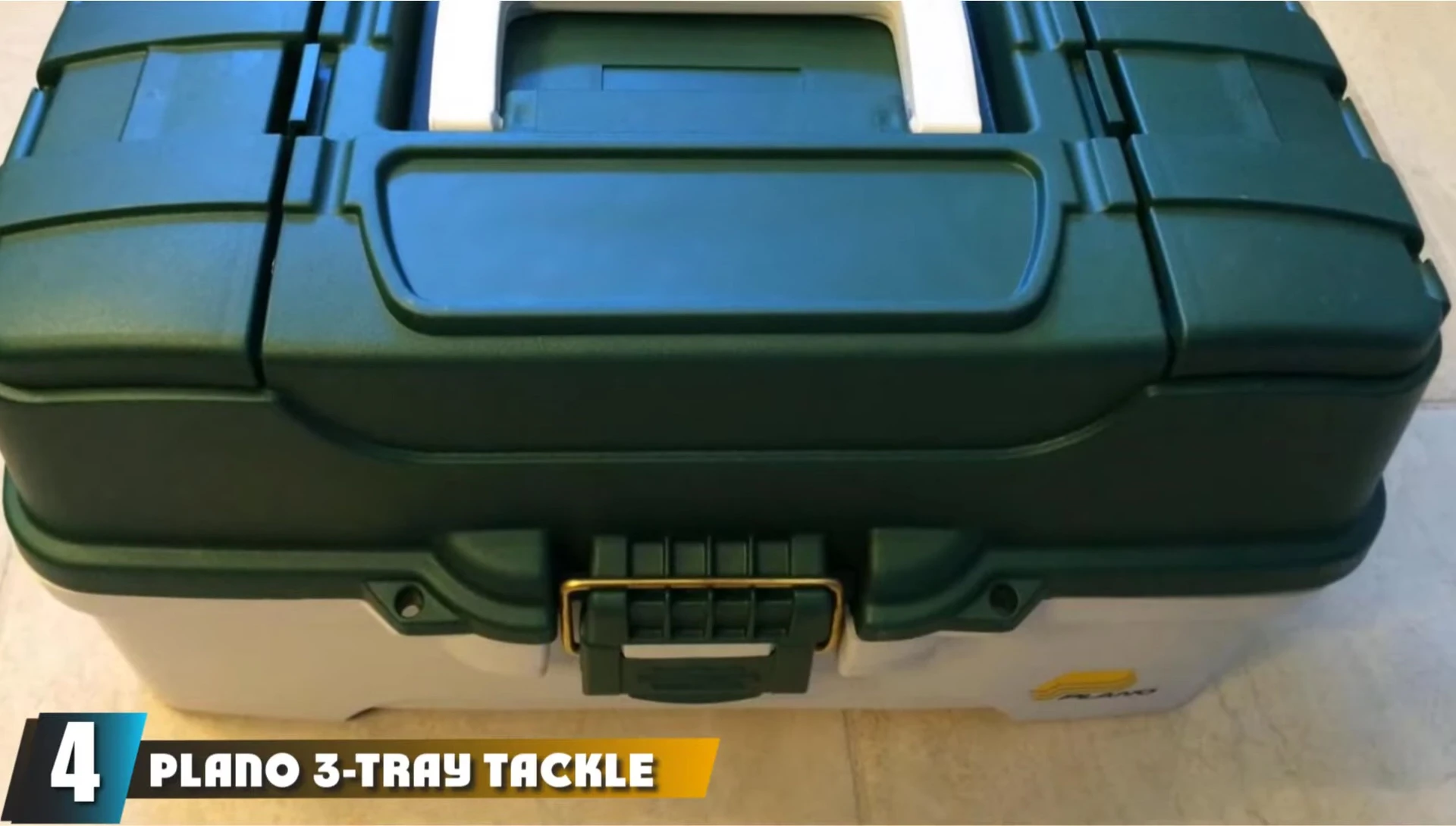 The Plano 3-Tray Tackle Box showing its cantilever design and trays.
