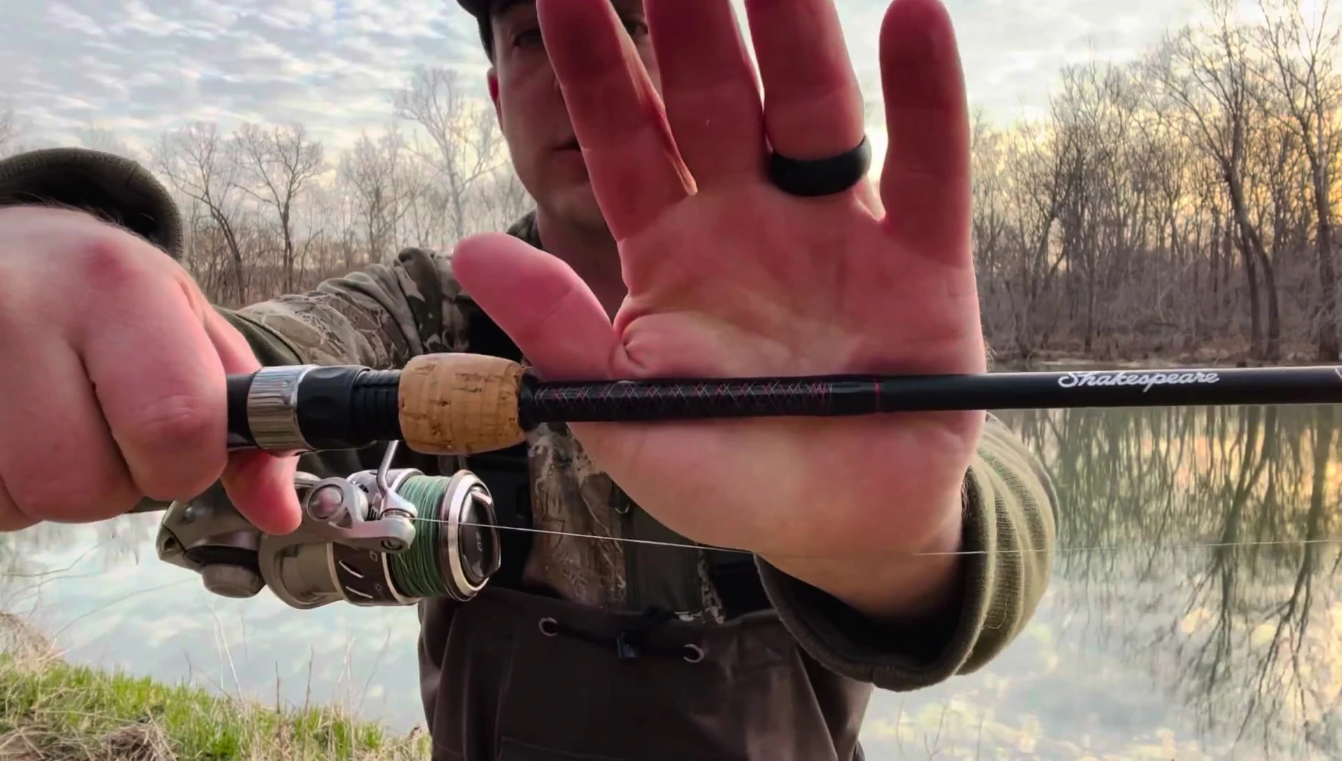 Close-up showcasing the rod's construction materials.