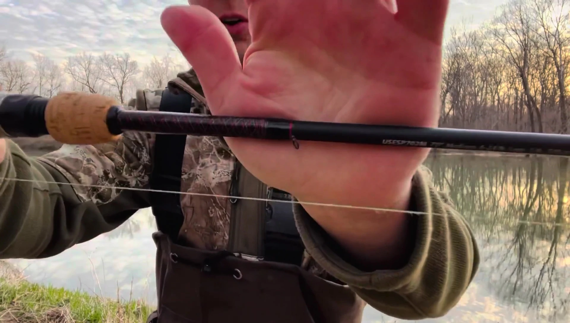 The hook keeper on the rod.