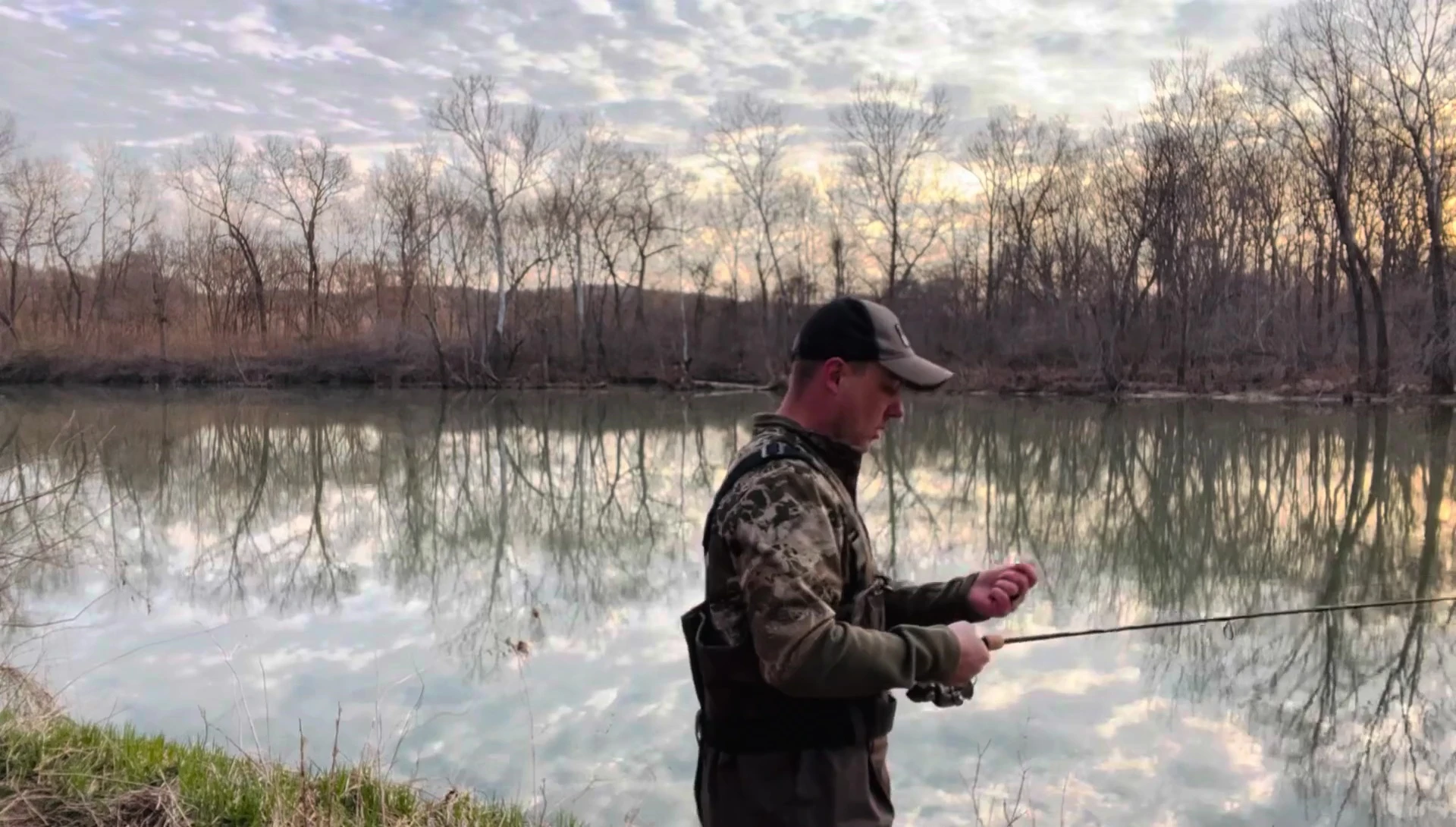 The rod being cast.