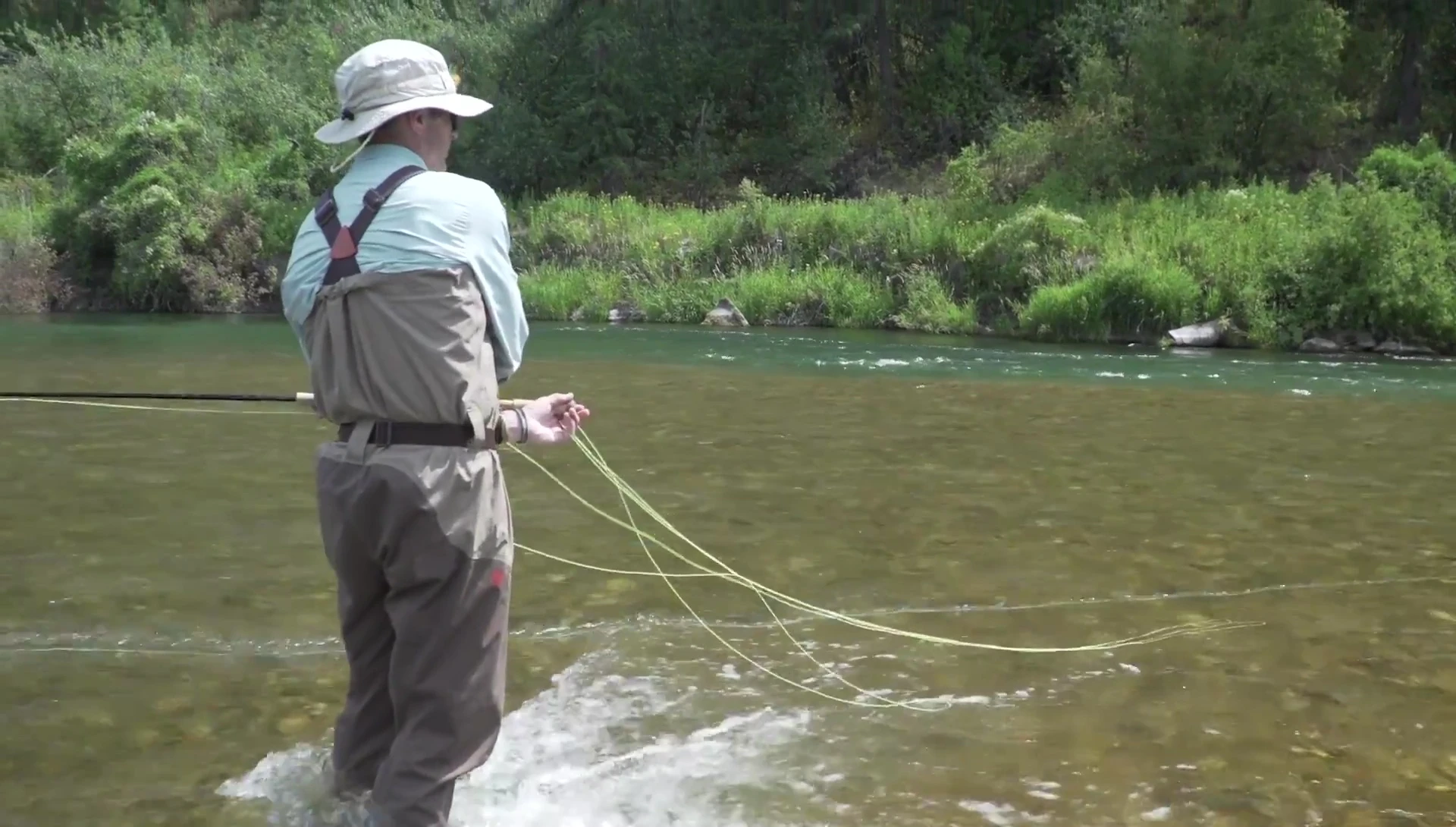 The line floating high on the water’s surface.
