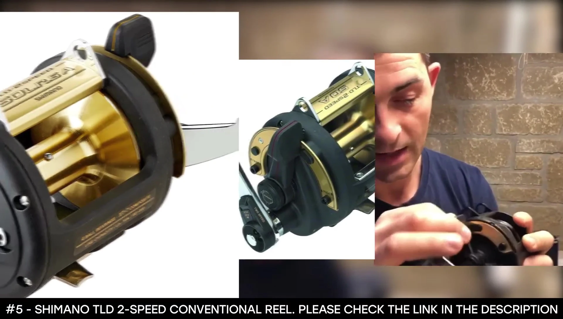 Highlighting the reel's handle and gear shift mechanism