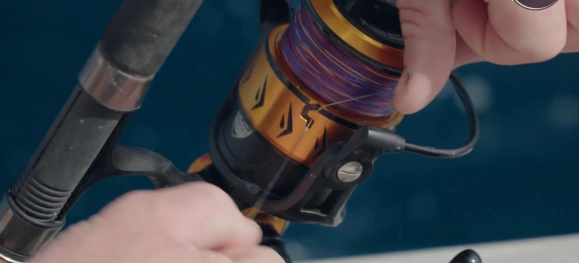 Close-up showing the sealed body and spool