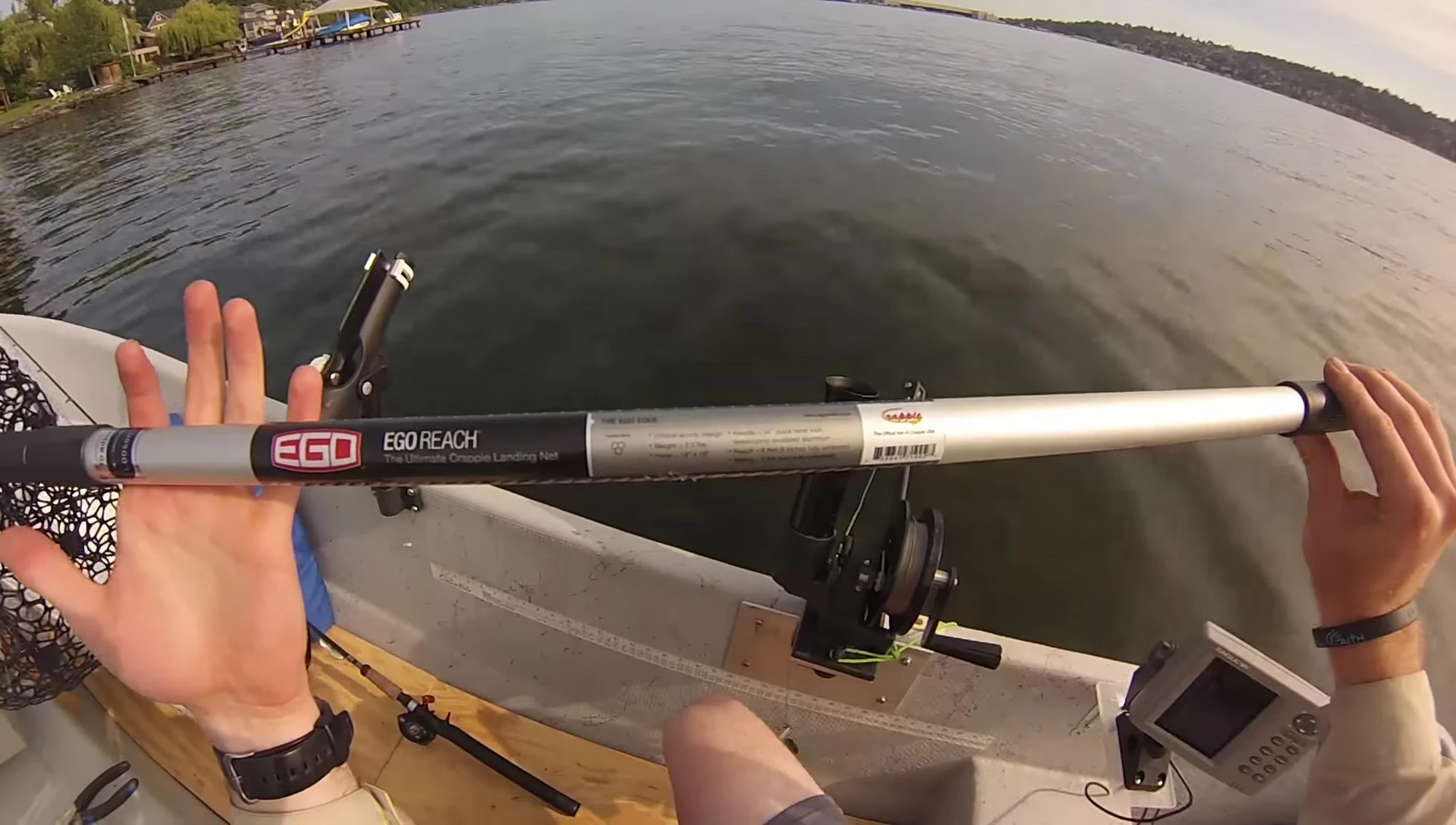 The extended Ego Reach net demonstrating its length