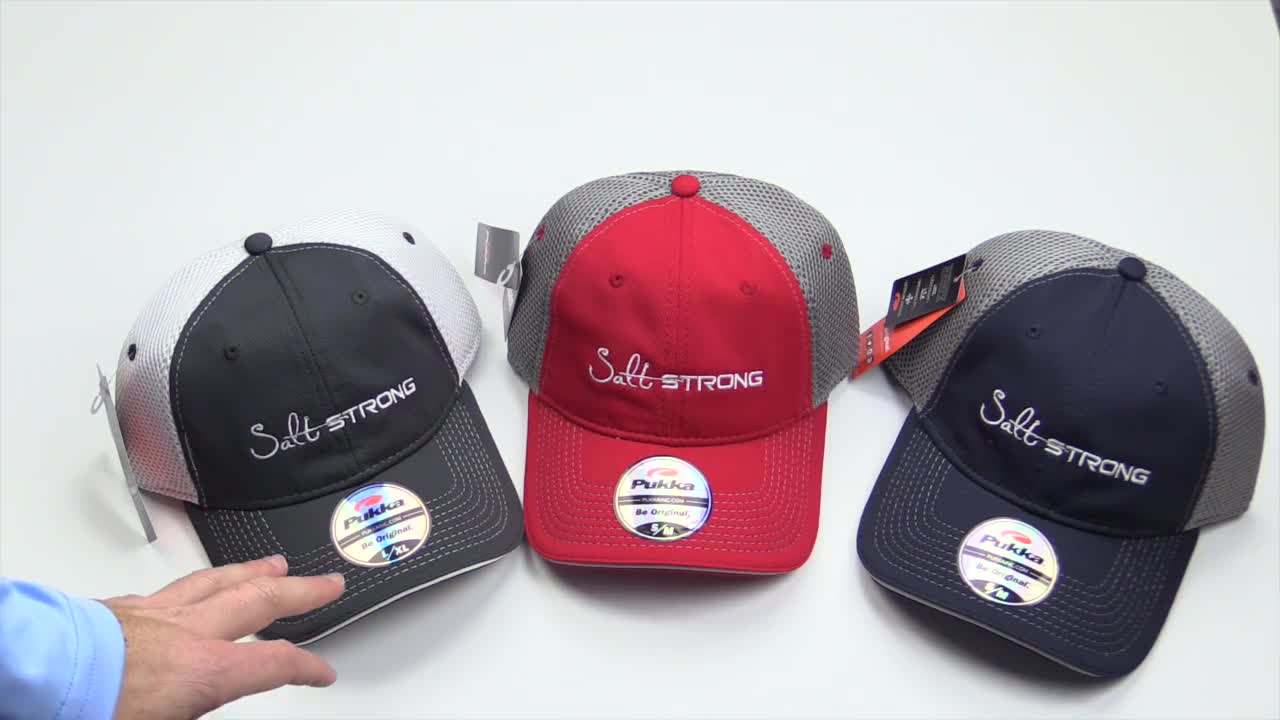 Close-up showcasing the three hat styles available.