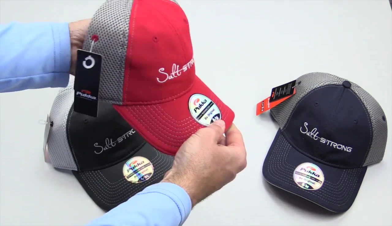 Overall shot of the hats and presenter, emphasizing comfort