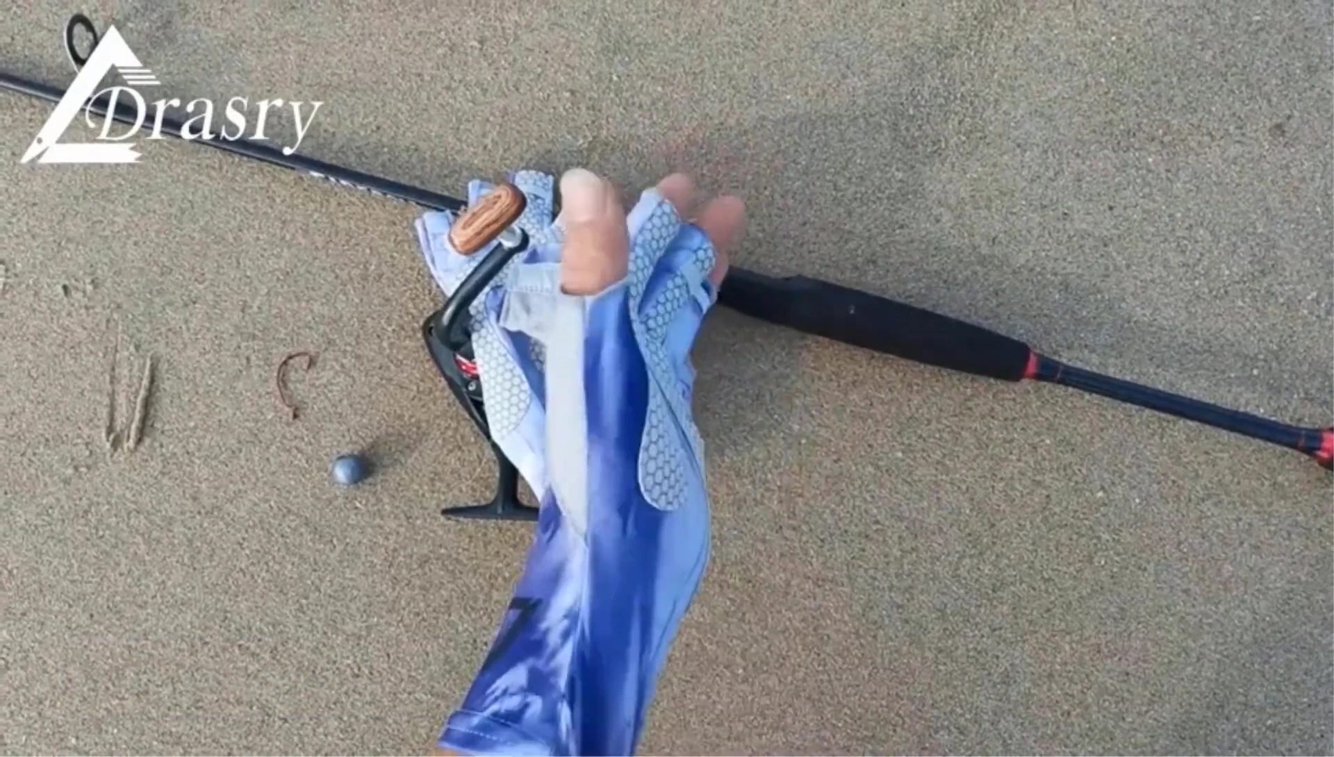Close-up on the palm area of the glove, showing the reinforced material