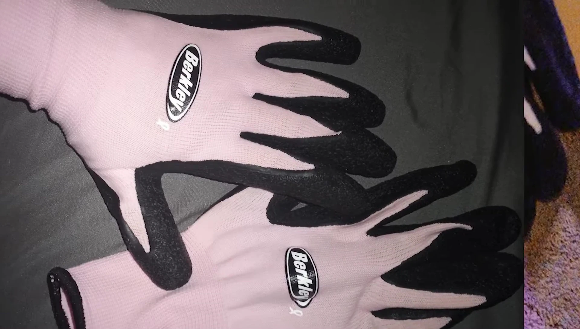 Close-up shot showing the grip of the Berkeley gloves