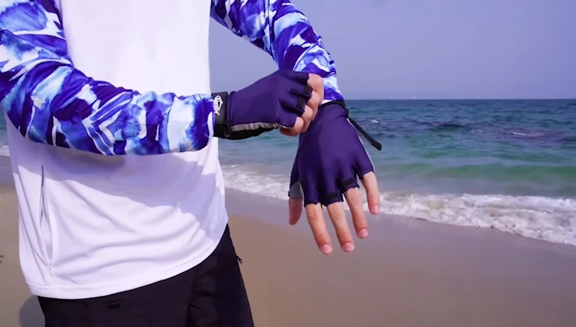 Close up of Pouth gloves showing breathability and materials
