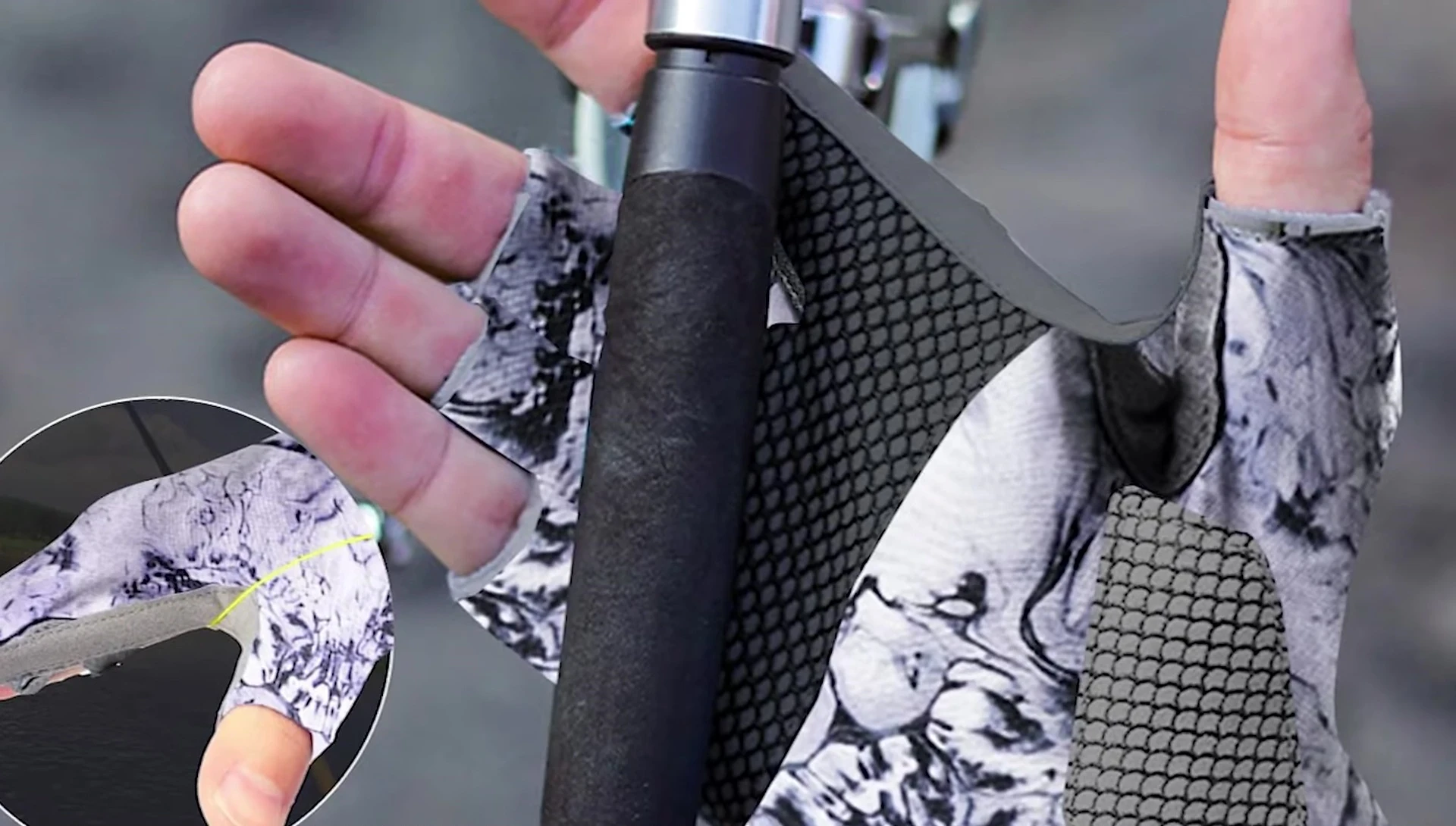 Close up shot highlighting the materials of I Havea Sung gloves