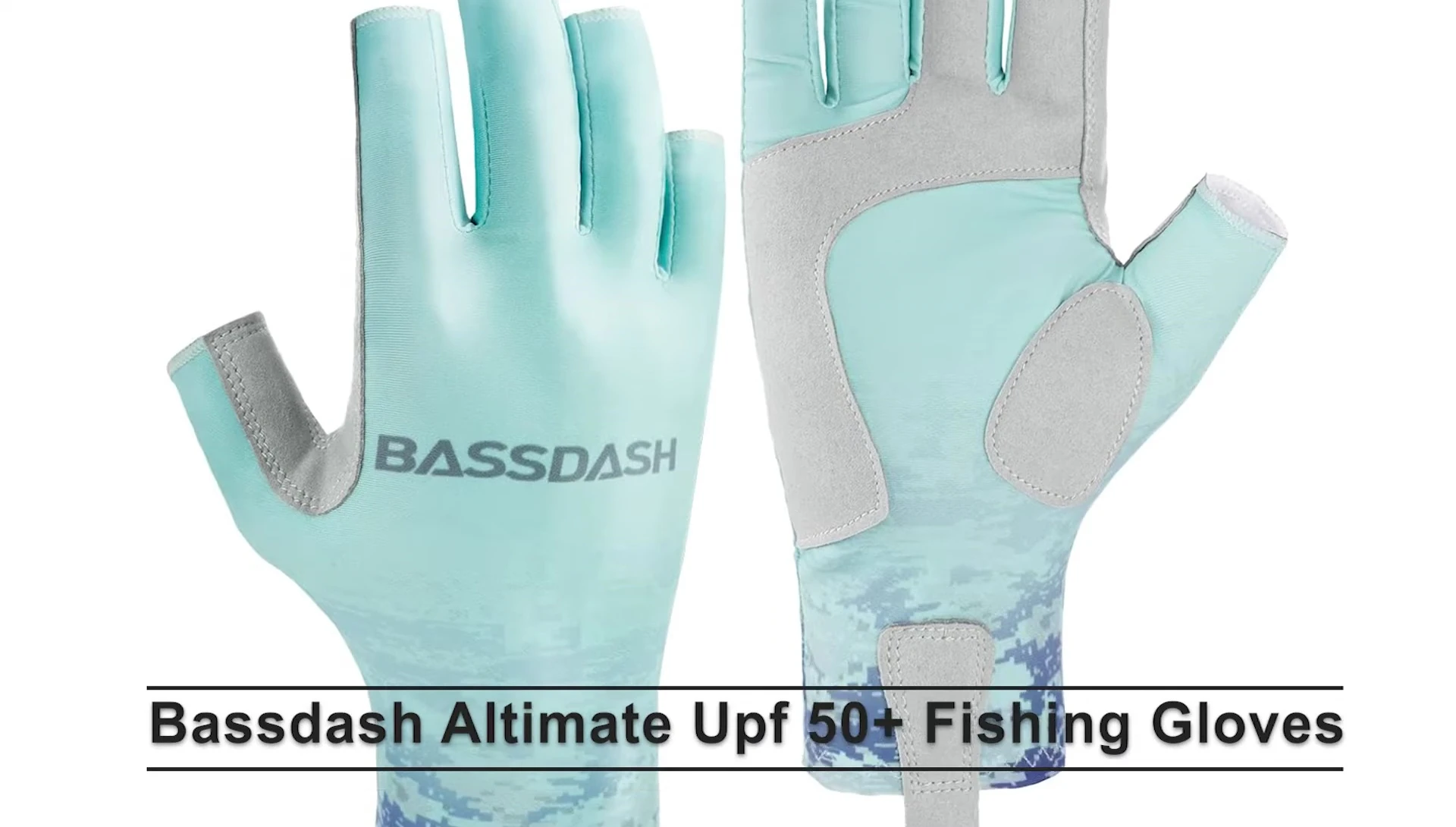 Bass Dash Ultimate UPF 50+ Fishing Gloves close-up