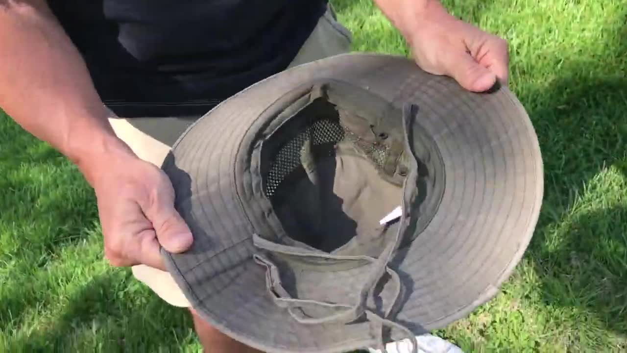 Close-up showcasing the hat's fabric texture and flexibility.