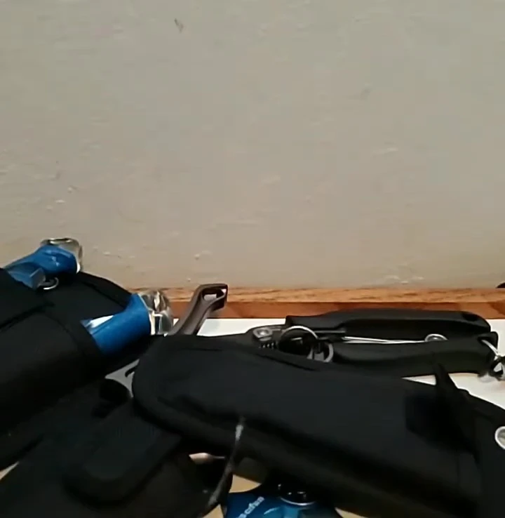 Close-up of the pliers being tested against braided line.