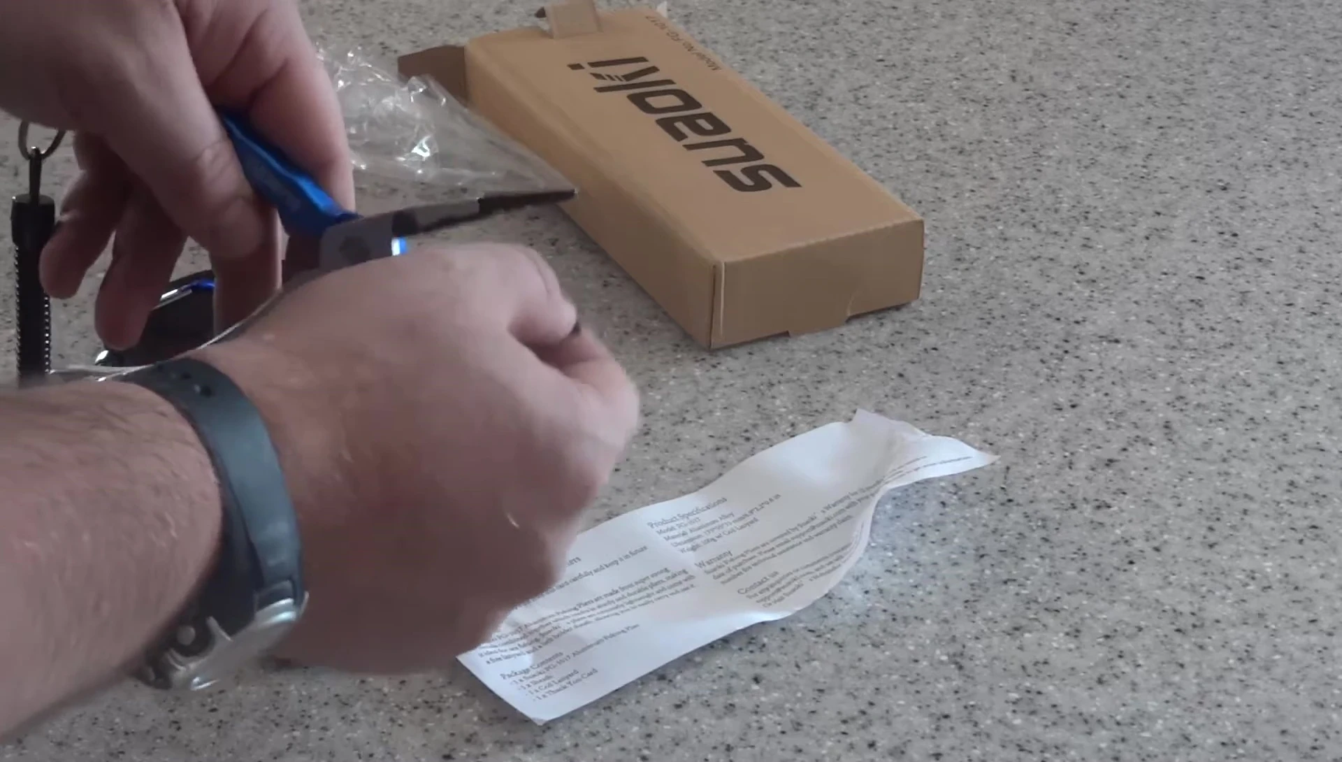 Close up of the pliers showing materials