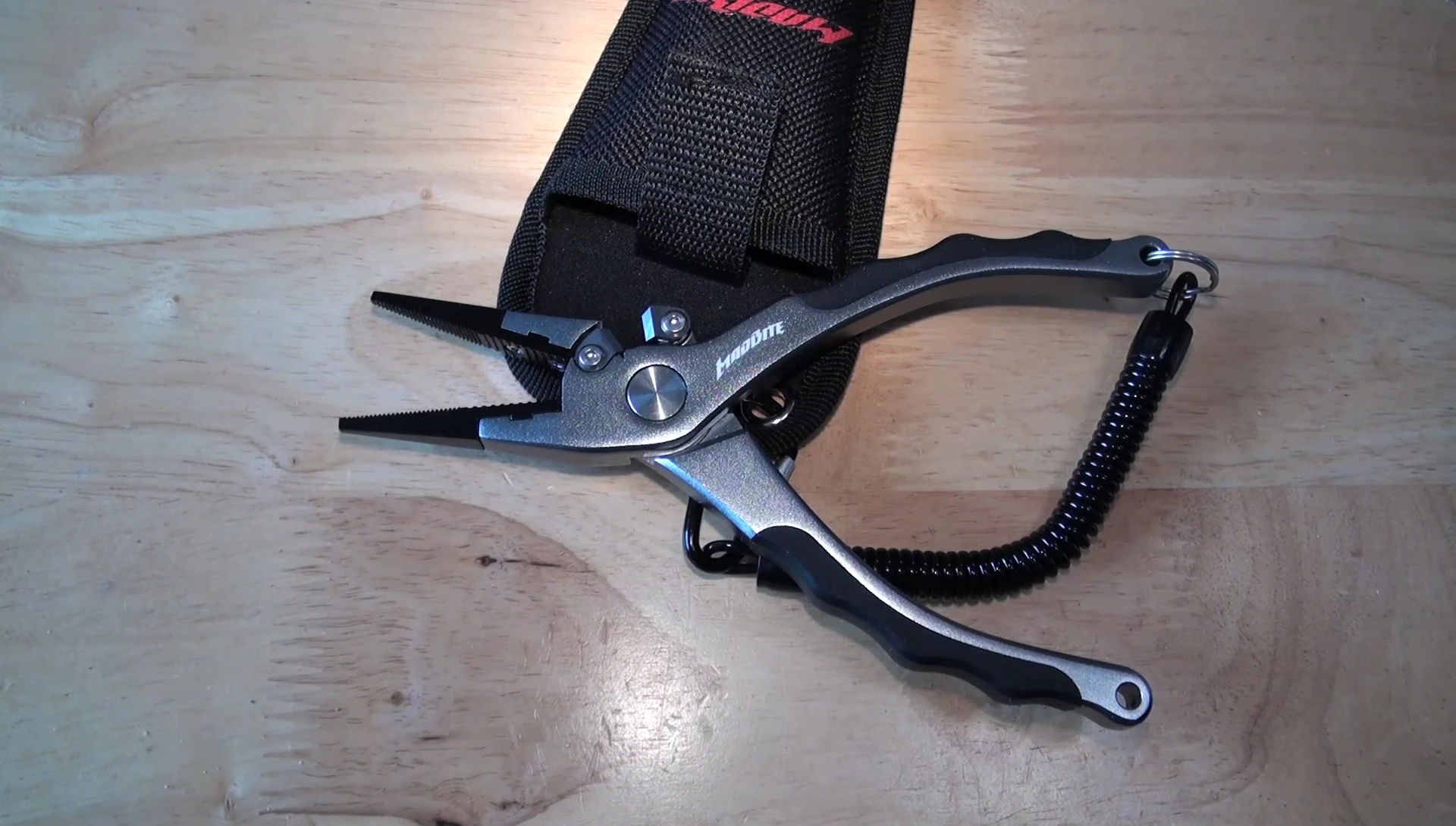 Close-up highlighting the materials of the pliers