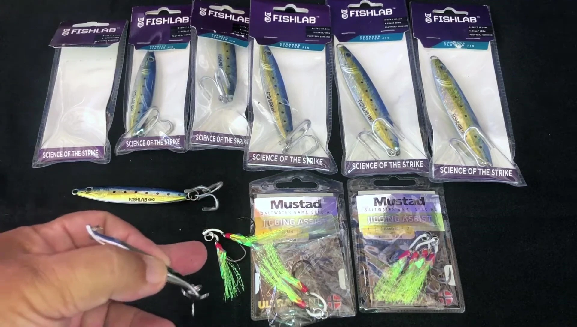 Assist hooks being applied to a smaller jig.