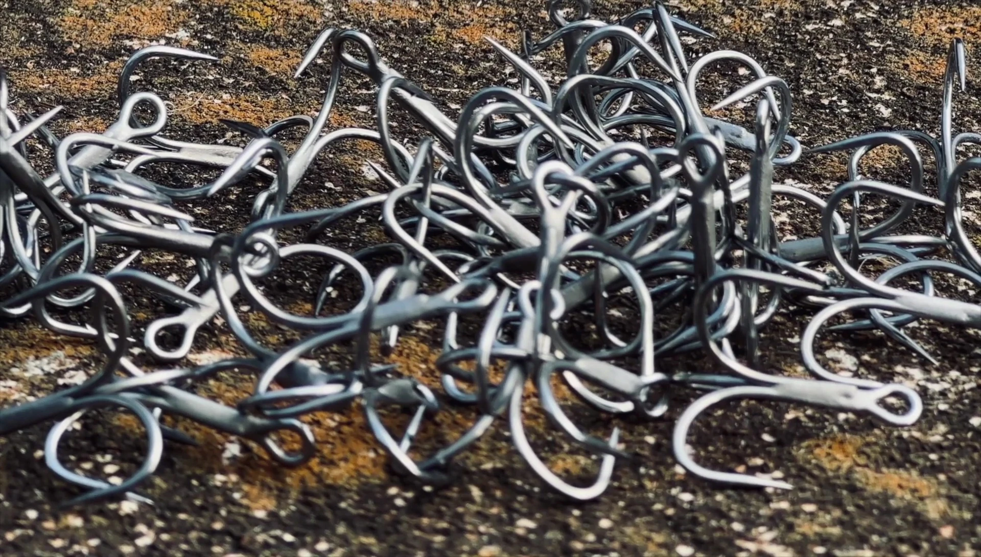 Overall shot of the hooks, emphasizing their quality and design