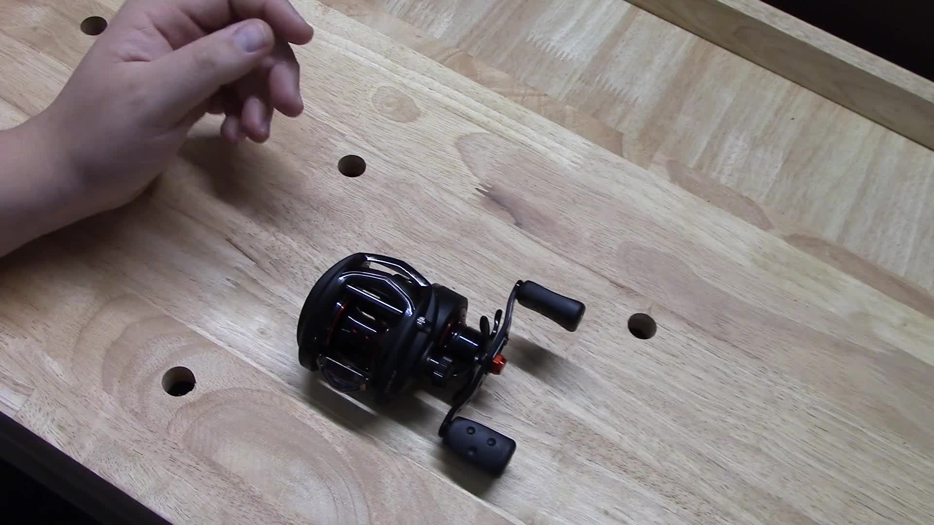 Close-up shot of the Abu Garcia Revo SX HS reel box