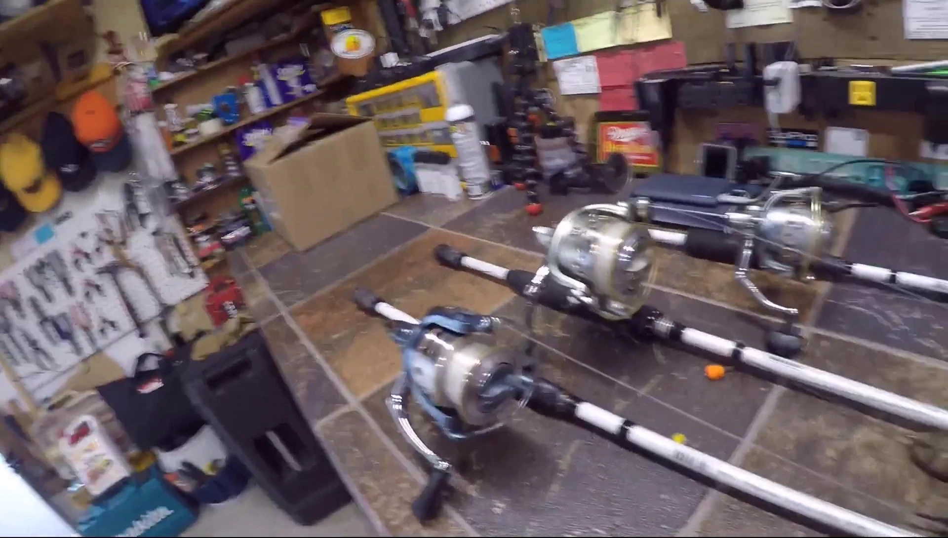 Another view highlighting the difference in spool size and shape.