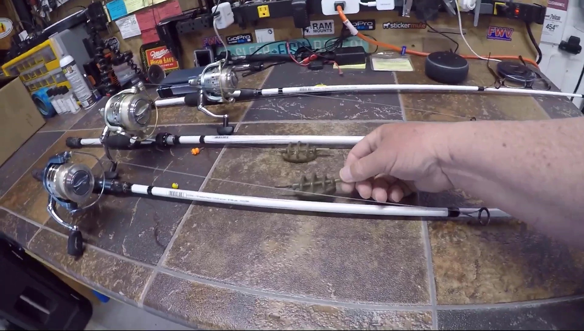 The Pflueger Arbor 7940 reel rigged up for carp fishing, showcasing the method feeder and hair rig.