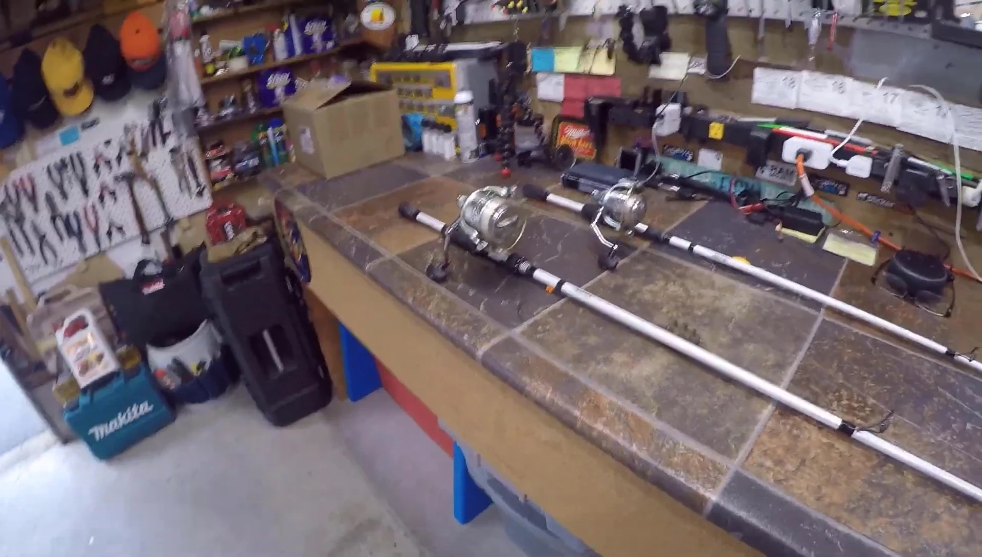 Close-up of the Pflueger Arbor 7940 reel on a workbench.