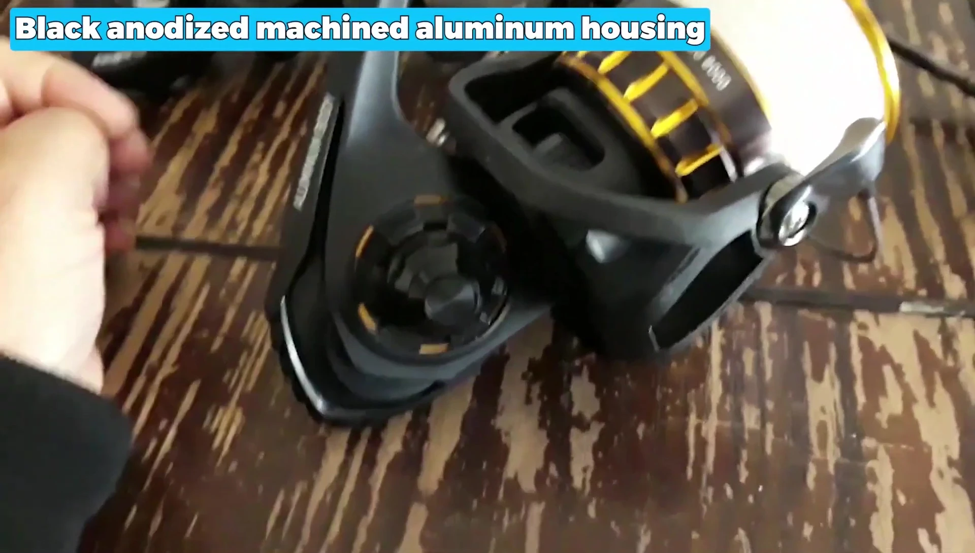 Image highlighting the reel's hard body construction