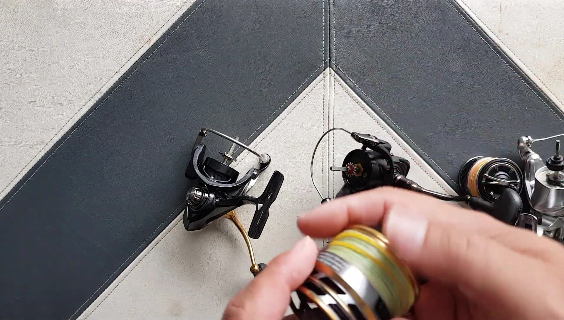 Close-up of the Daiwa BG reel's drag system