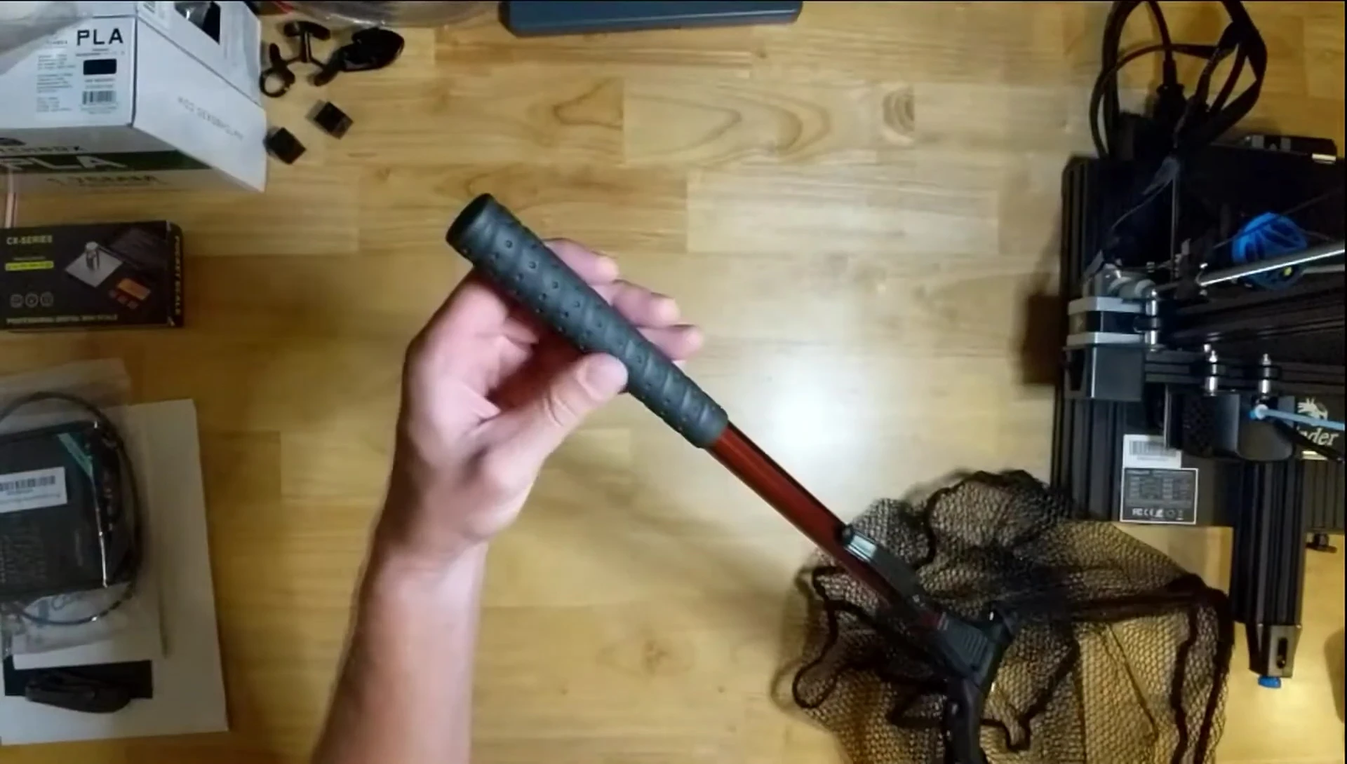 Close-up view of the rubber grip.