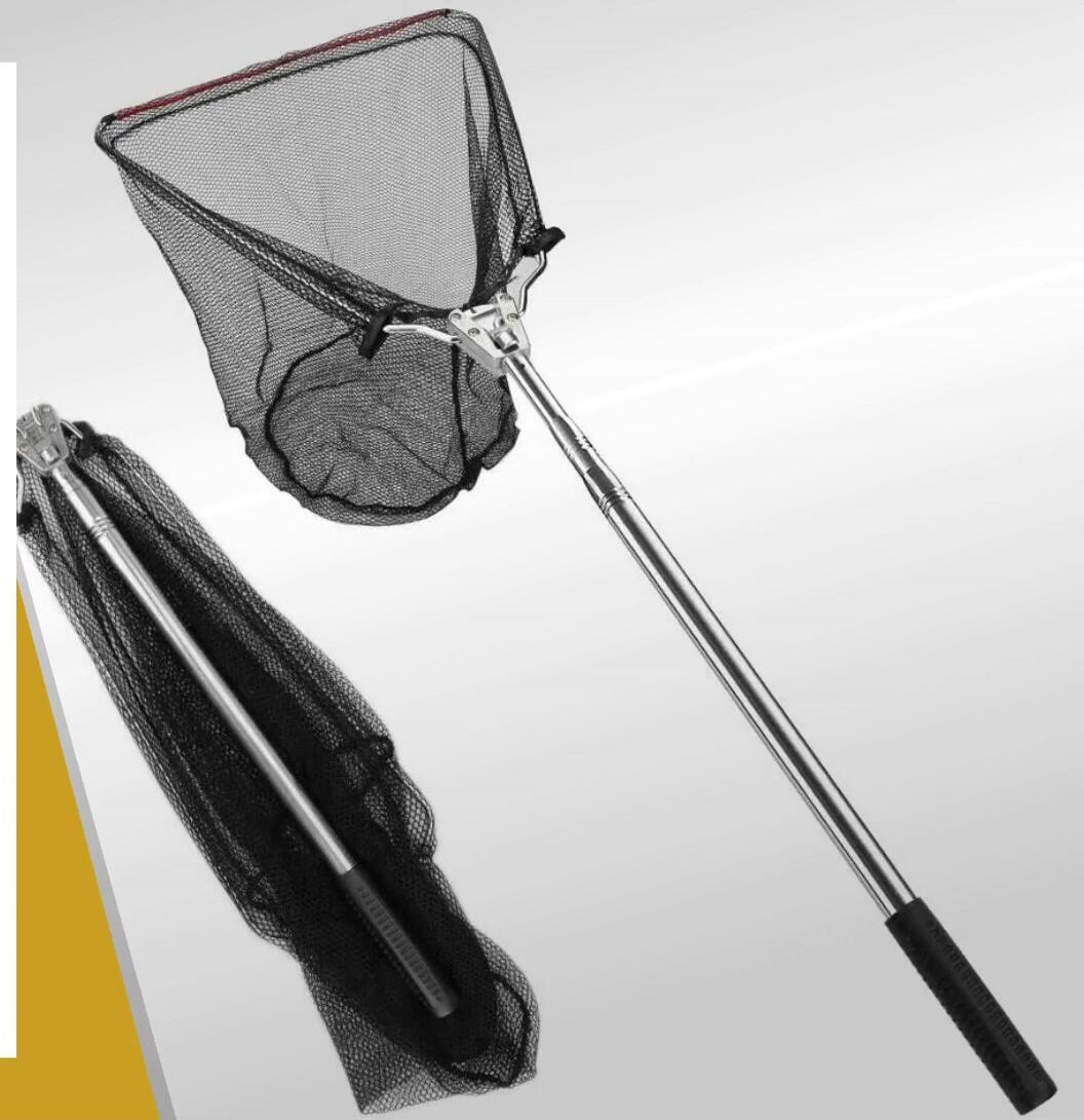 Close-up of the Number 1 fishing net with its three-section telescopic handle.