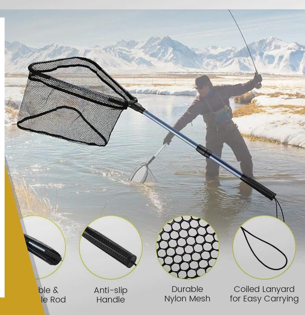 Highlighting the aluminum tube construction of the Number 4 fishing net.