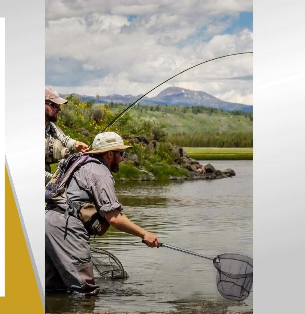 Showing the adjustable length feature of the Number 3 fishing net.