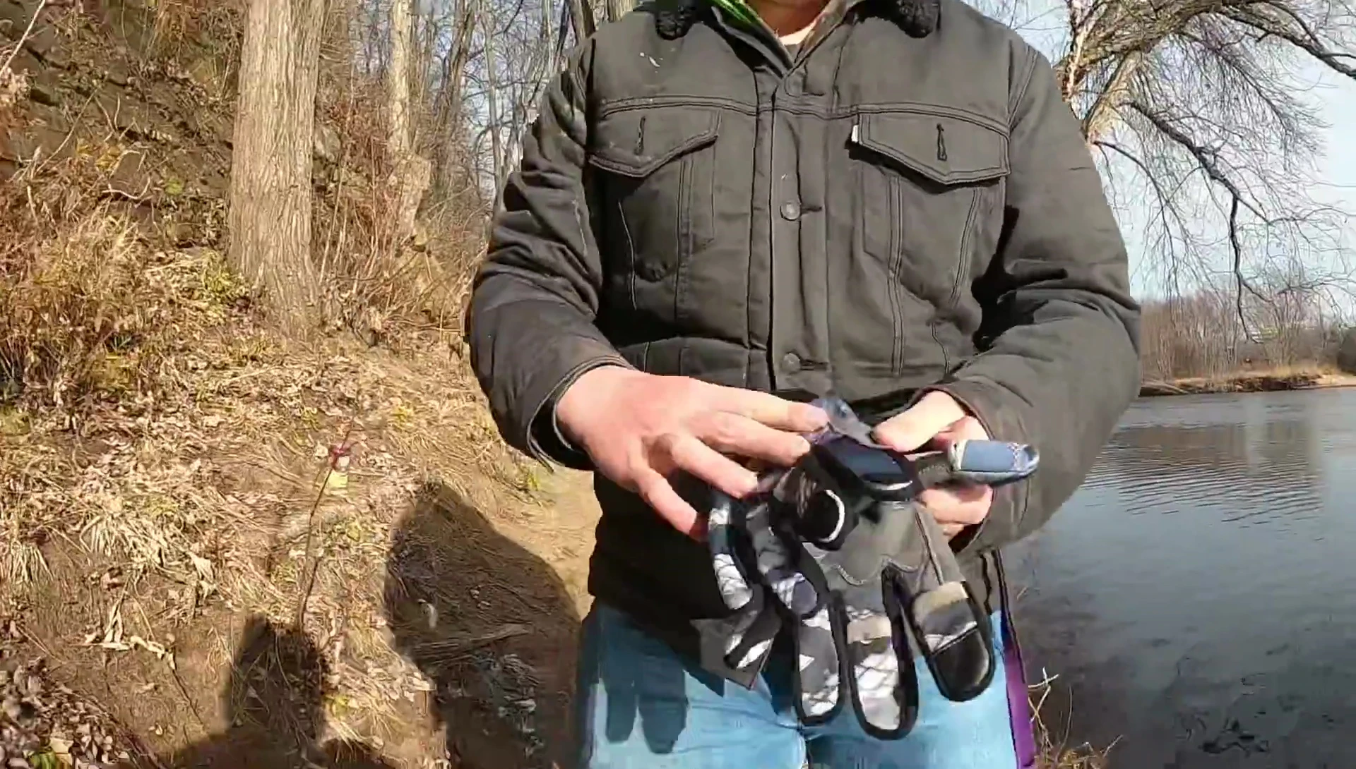 Close-up of the glove material, showcasing its texture and thickness.