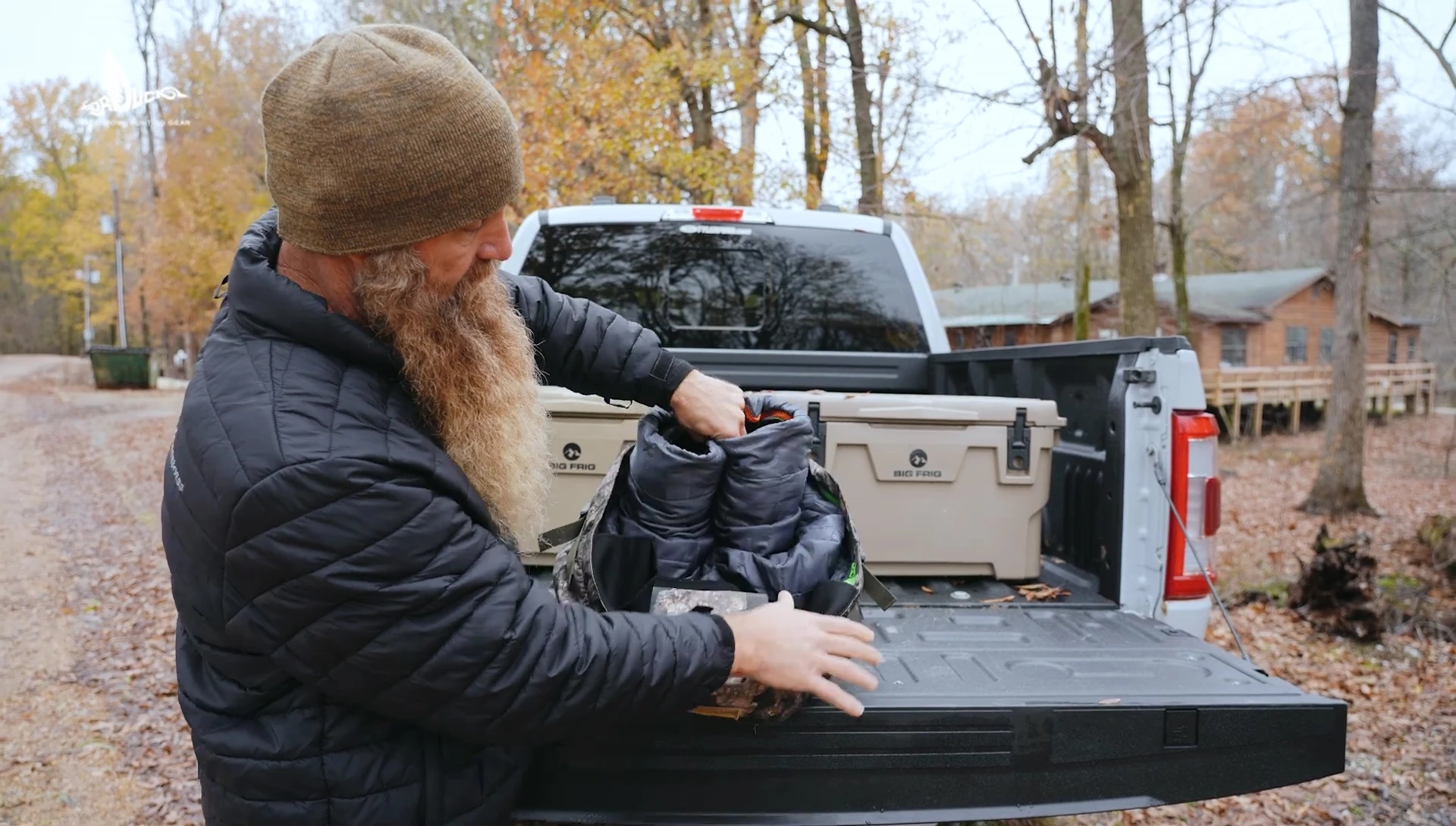 Person easily removing the insulation from the waders.