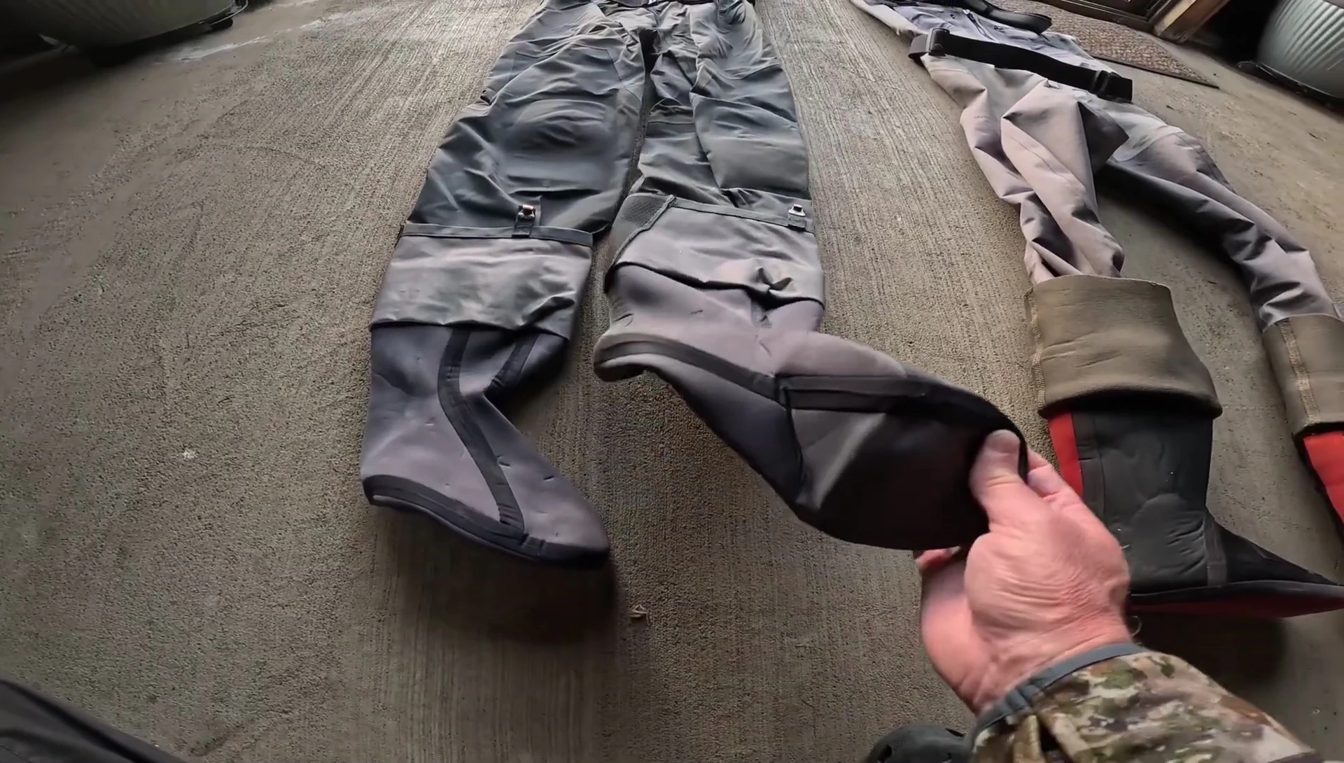 A detailed view of the Orvis Pro foot area.