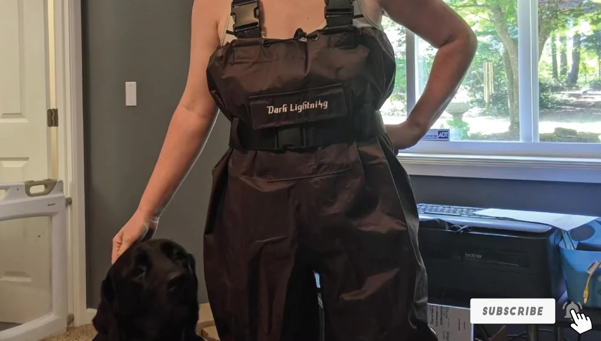 Close-up of Dark Lightning Waders material