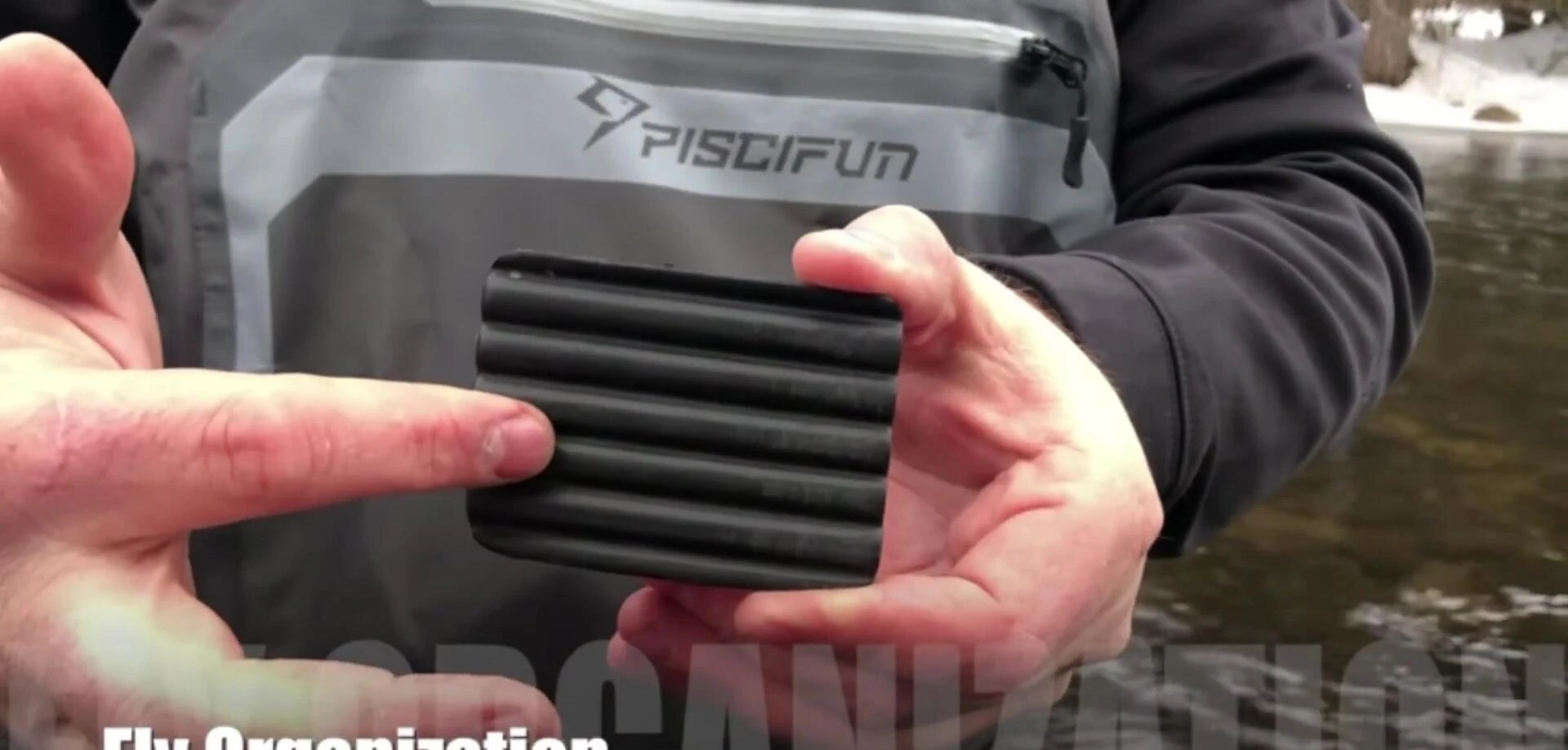 Image showing the organizational foam block attached to the waders.