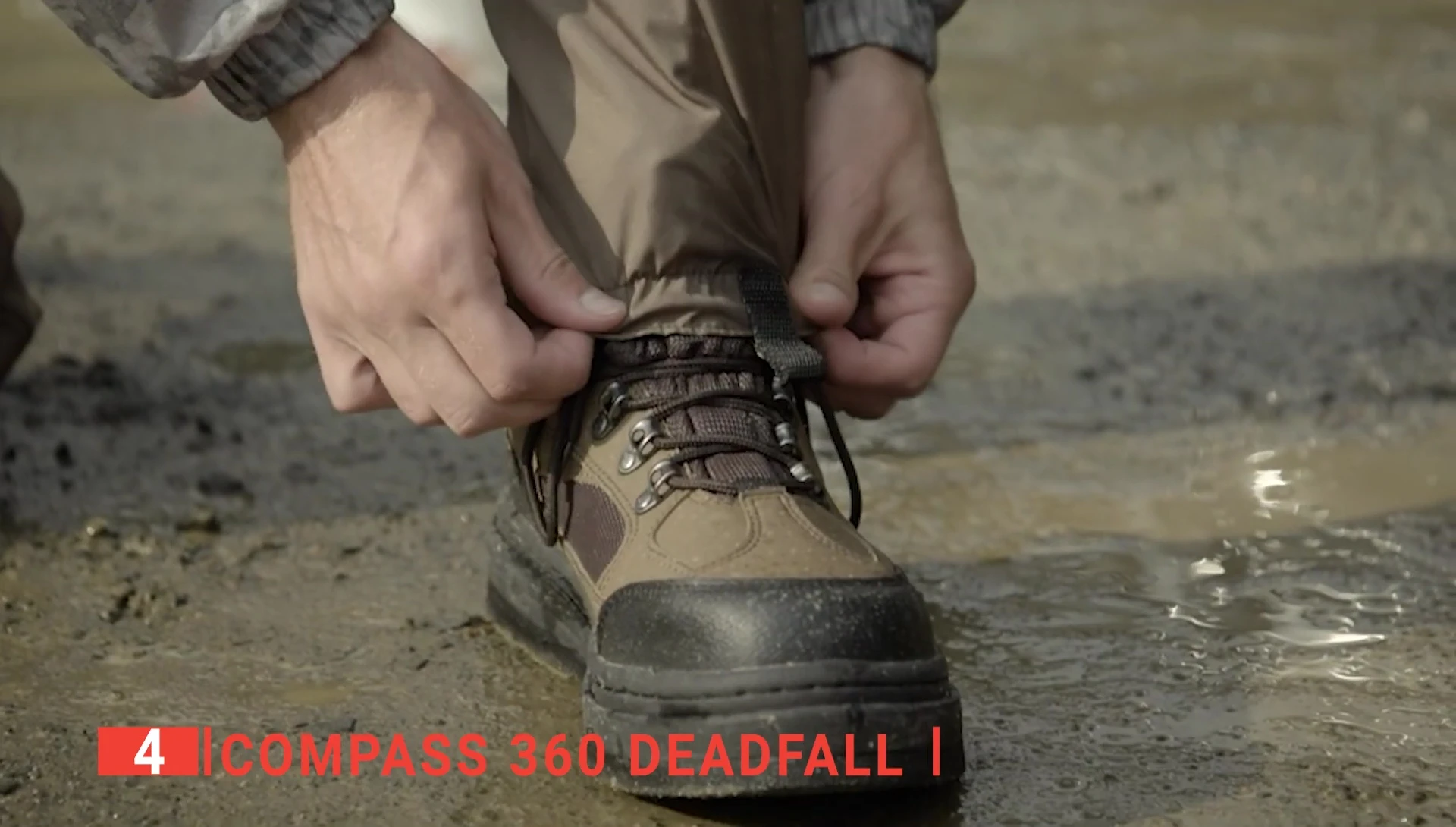 Detail shot of the reinforced knees and shins
