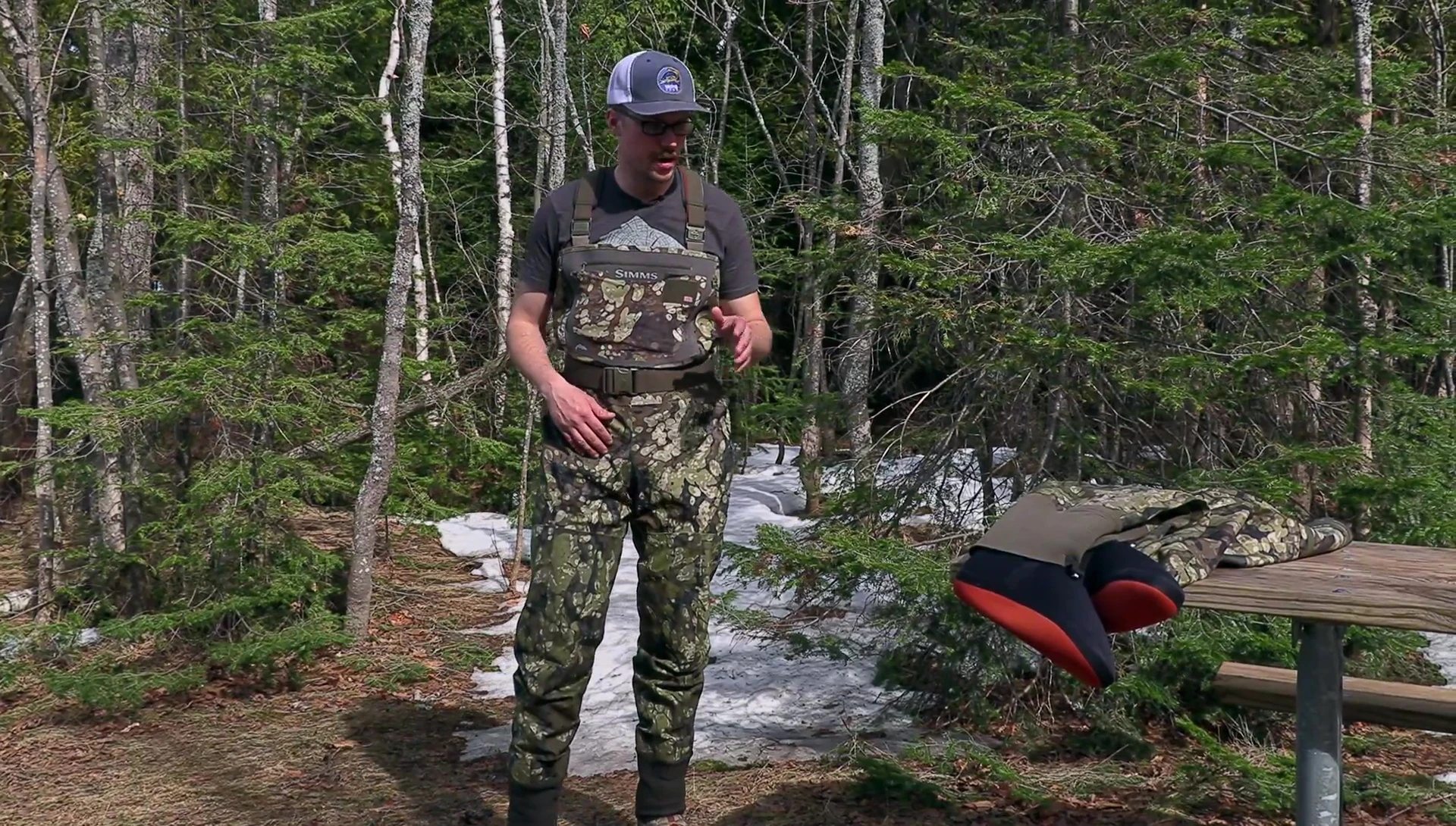 Comparison shot of the old and new waders, highlighting the difference in fit.