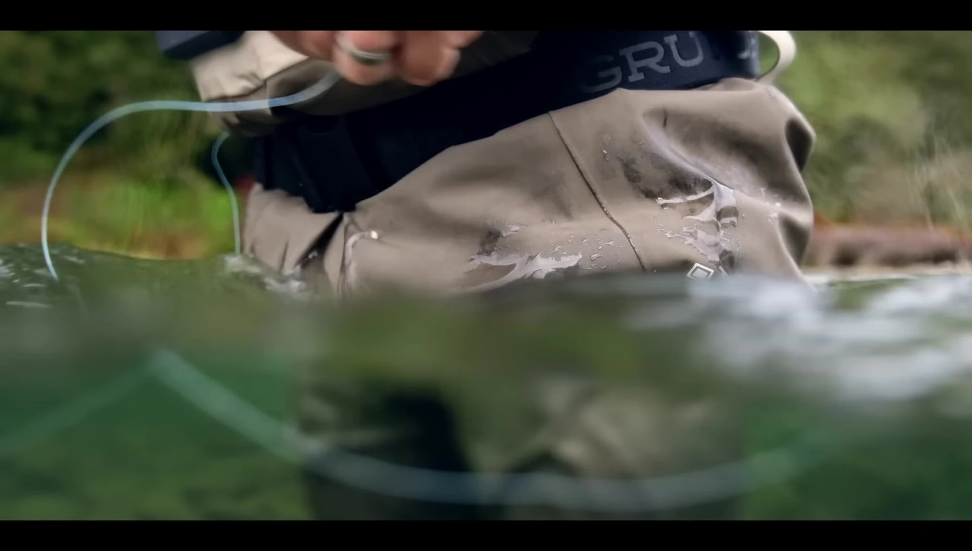 Close-up of the innovative suspension system.