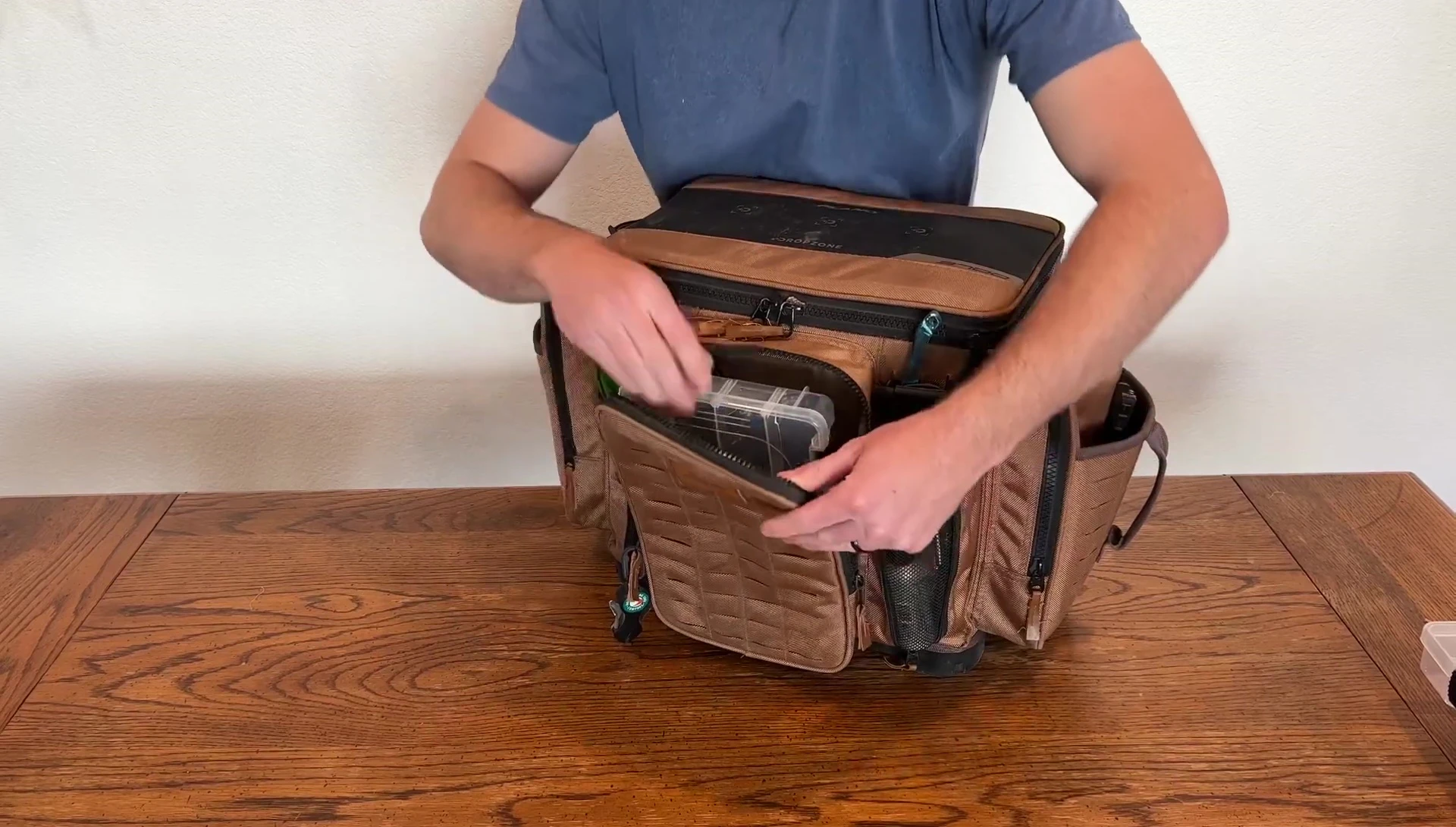 The front compartment with terminal tackle.