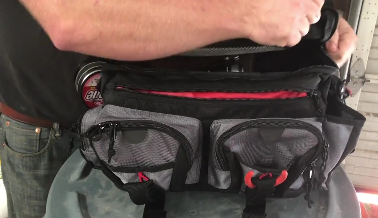 The bag behind the truck seat