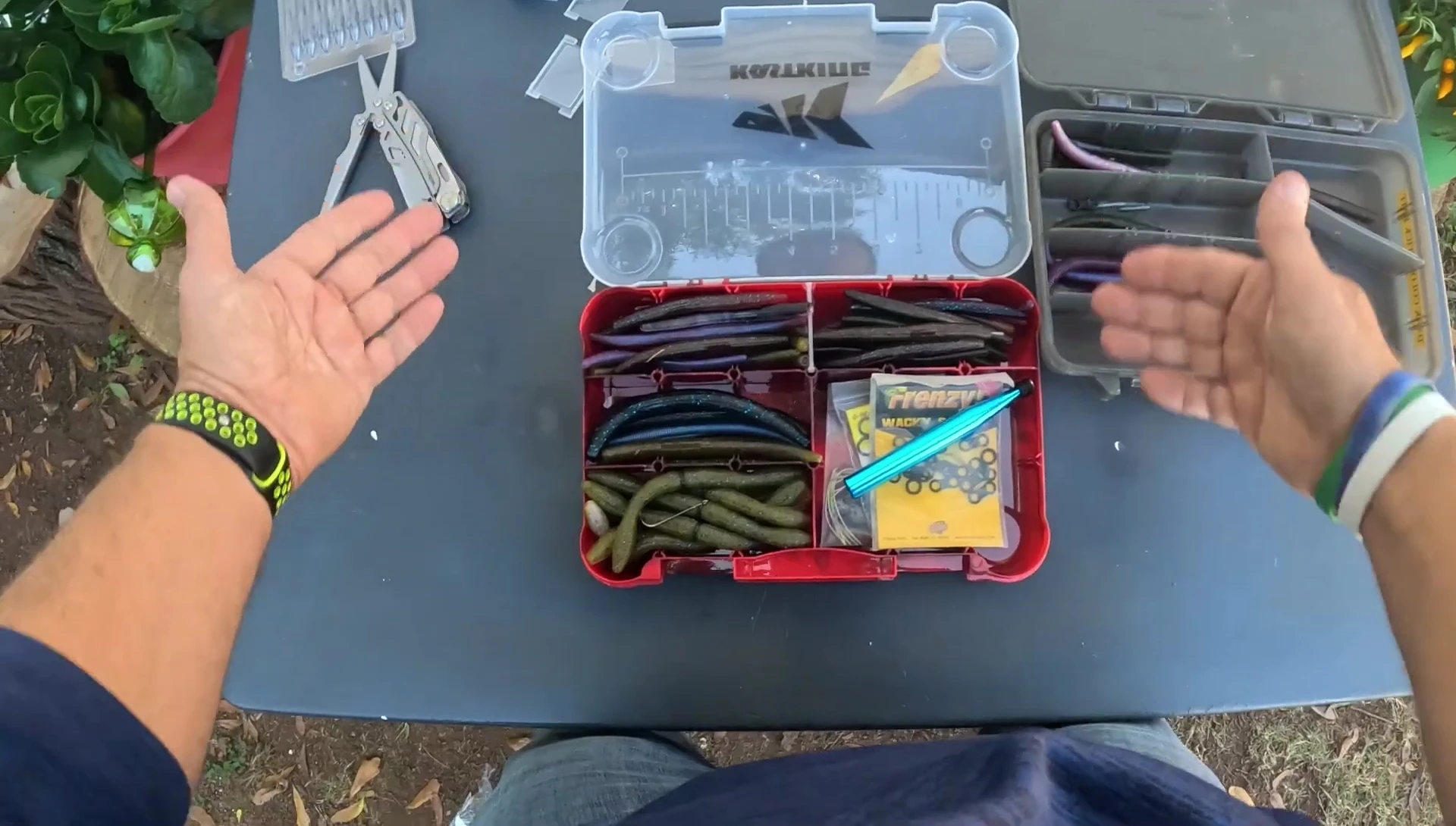 Organized lures neatly stored within the KastKing Bait Vault.