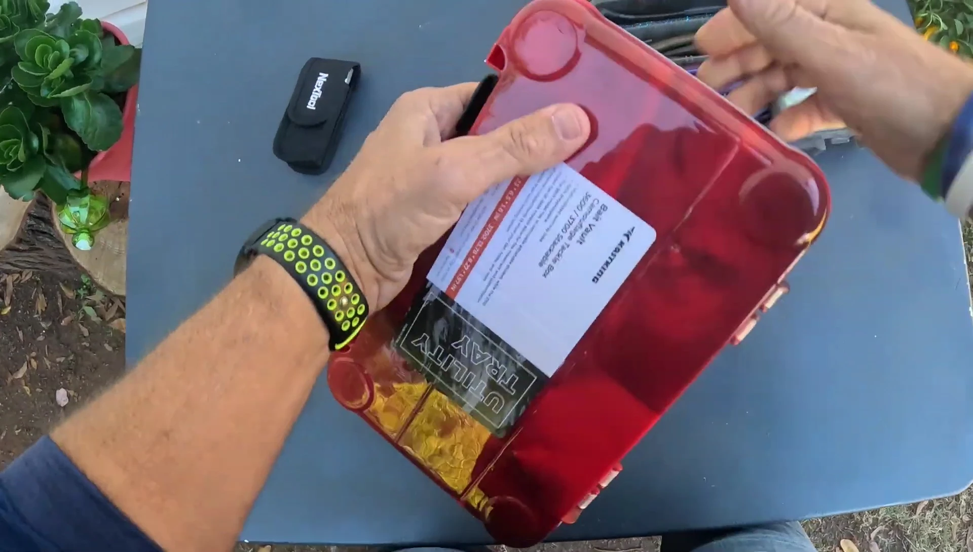 Comparison of the KastKing Bait Vault and the Plano box, highlighting the difference in sturdiness.