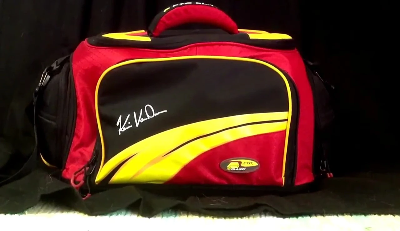 A view inside the Plano FTO Elite Series Tackle Bag showcasing the four integrated tackle boxes.